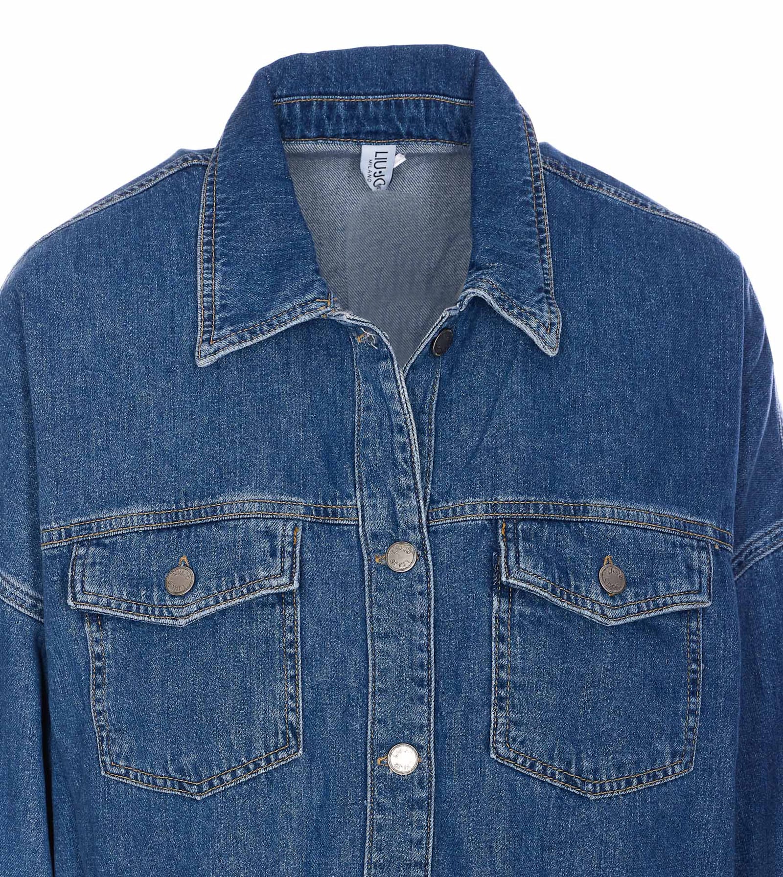Liu •jo Denim Jacket With Chest And Side Pockets In Blue