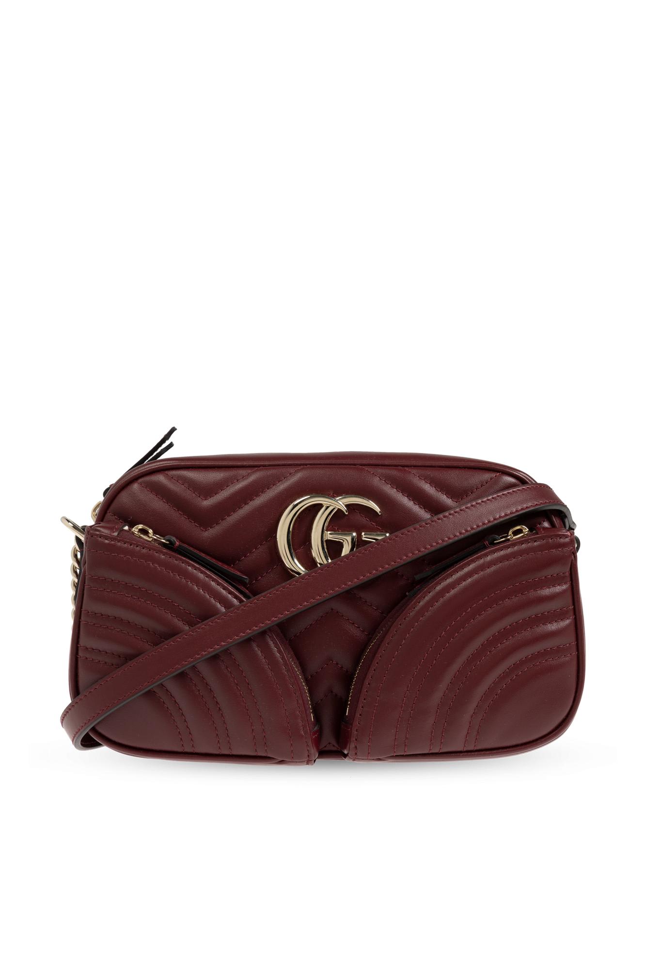 Shop Gucci Shoulder Bag Small Gg Marmont In Rosso Ancora