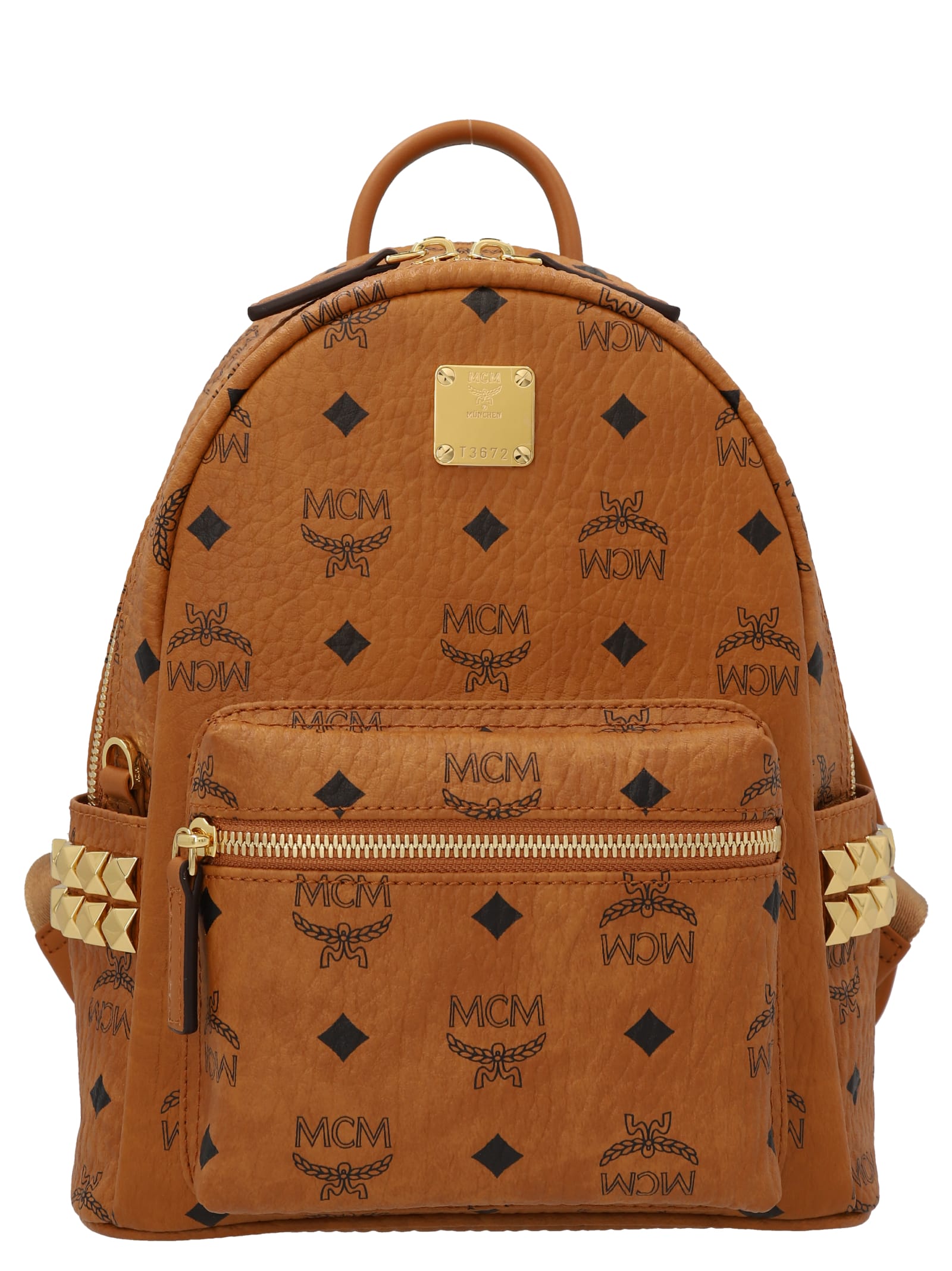 Mcm Stark Visetos Backpack In Brown