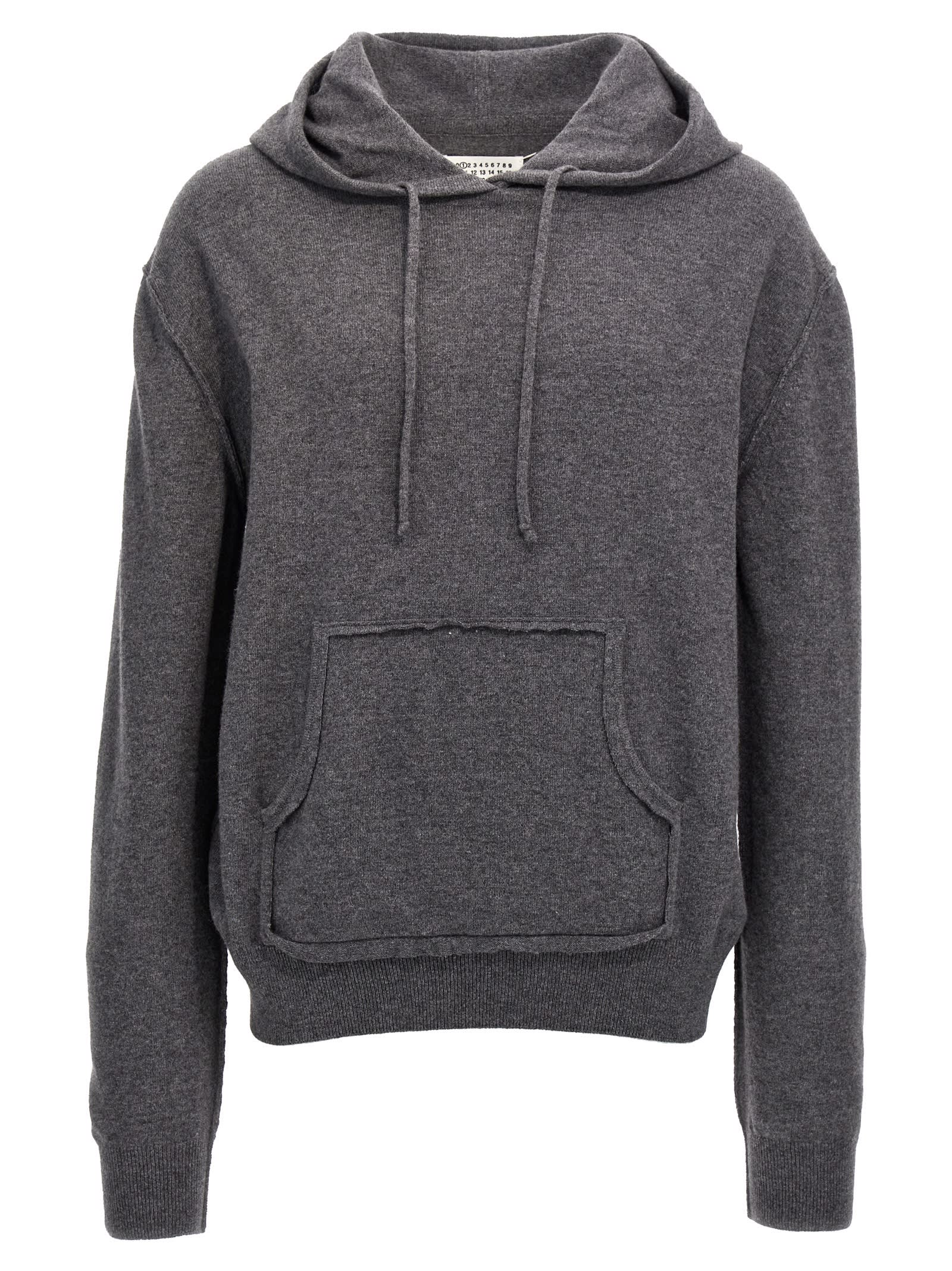 Shop Maison Margiela Hooded Sweater In Gray