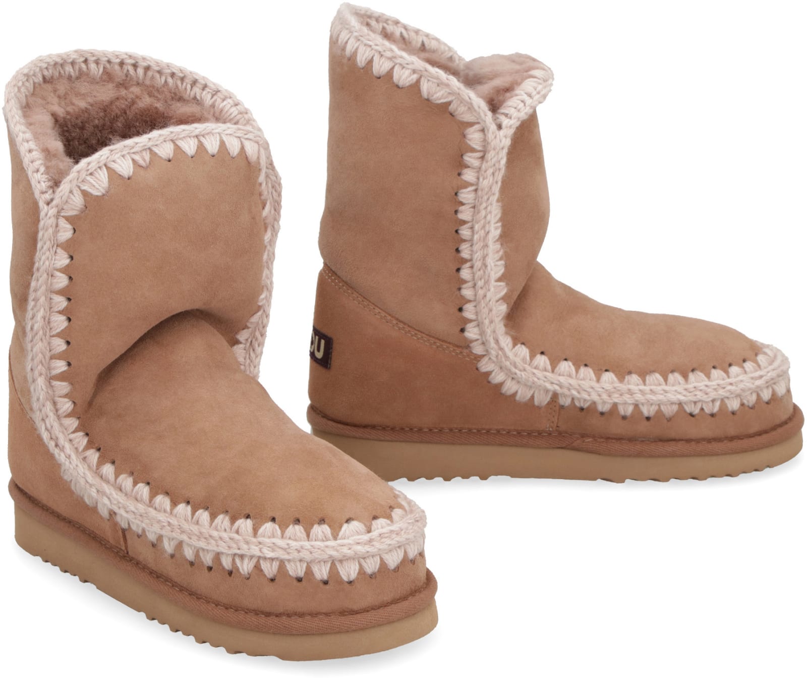 Shop Mou Eskimo 24 Ankle Boots In Beige