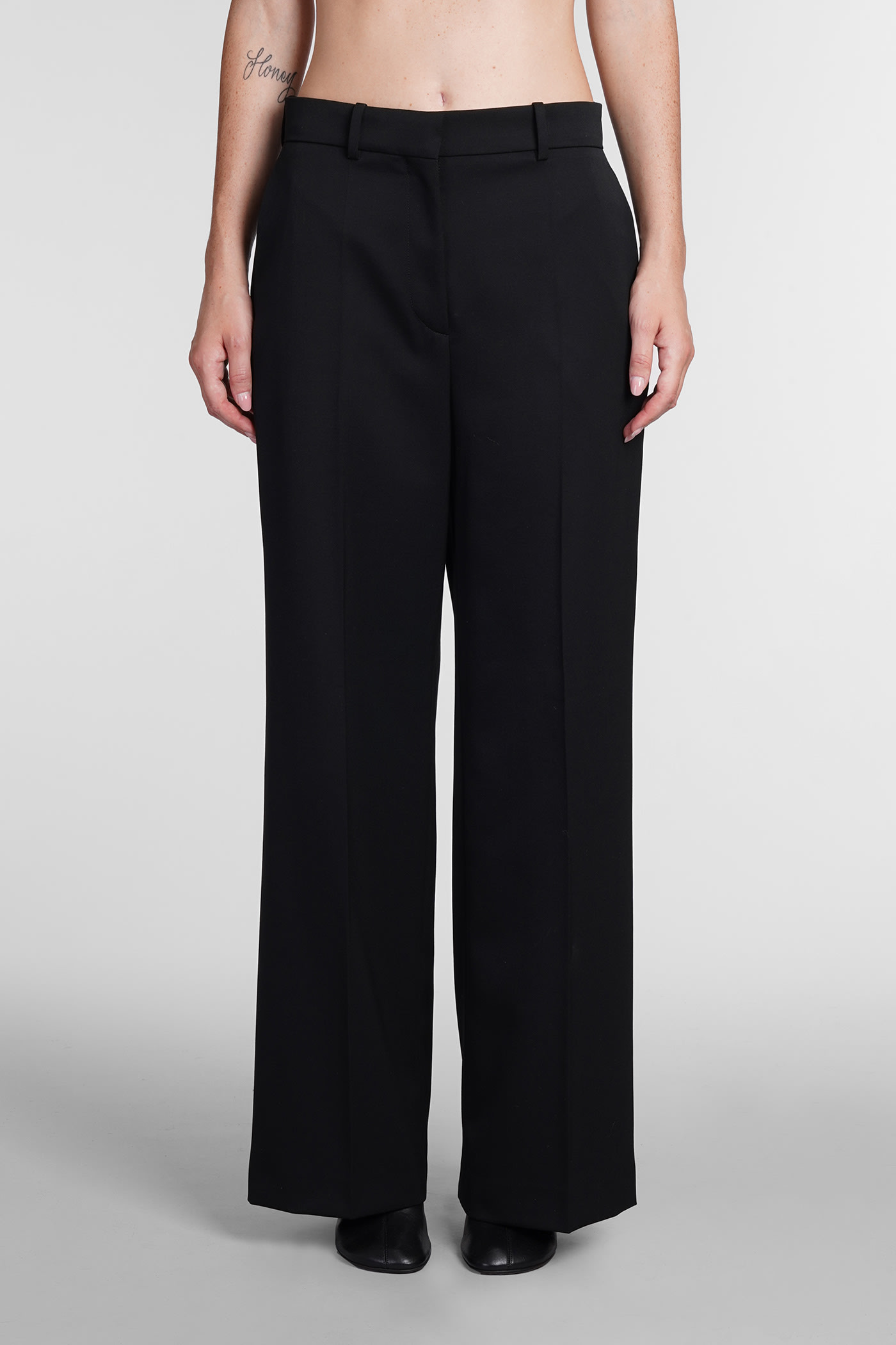 High-waisted Wool Trousers