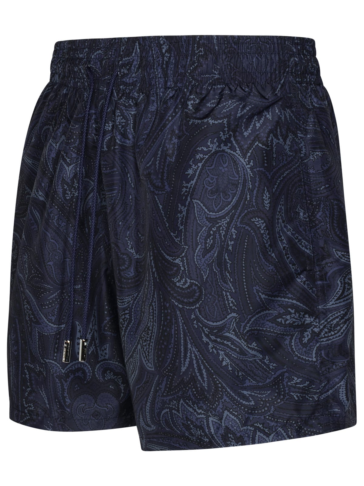 Shop Etro Navy Polyester Swimsuit In Stampa Fdo Nero (blue)