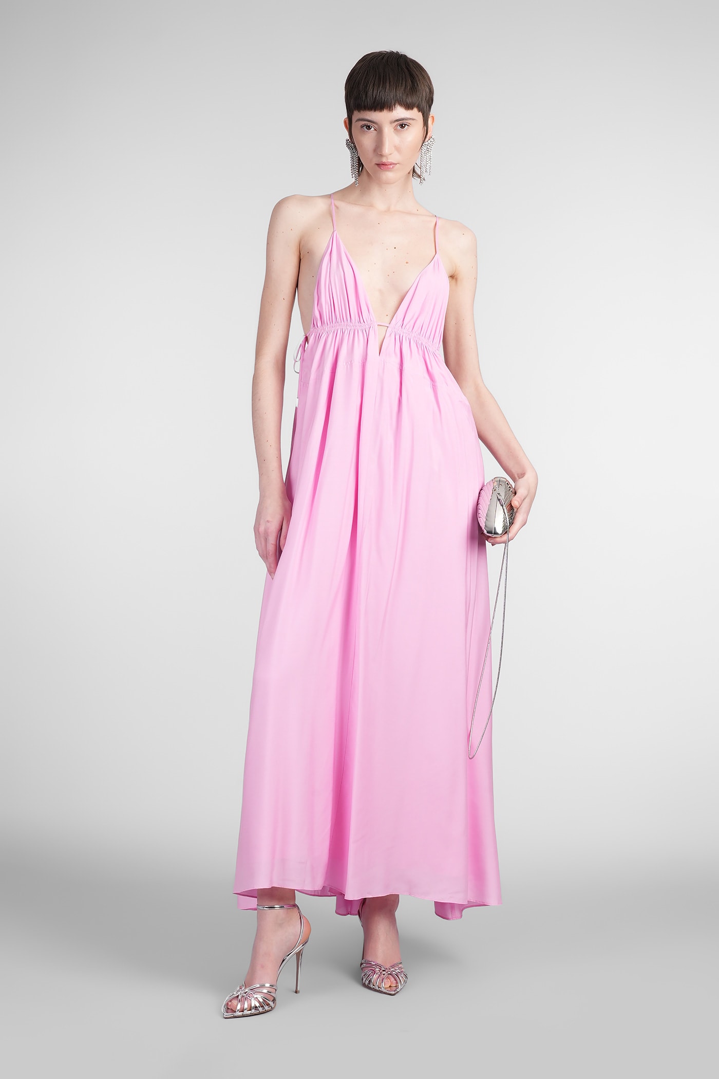 Simkhai Josephine Dress Woman In Rose-pink Polyester In Rose-pink