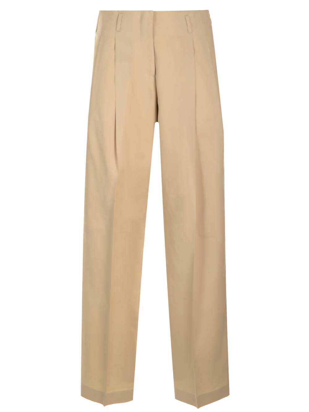 Shop Golden Goose Wide Trousers With Pleats In Beige