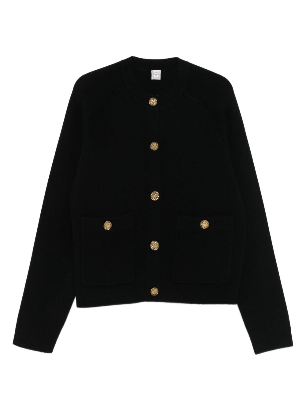 Totême Cashmere And Wool Cardigan In Black