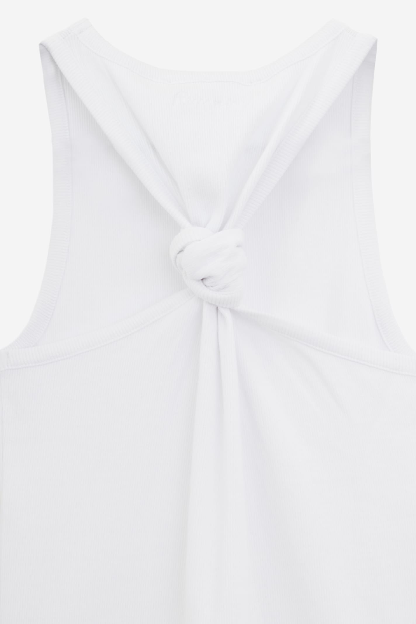 Shop Remain Birger Christensen Knotted Back Rib Topwear In White