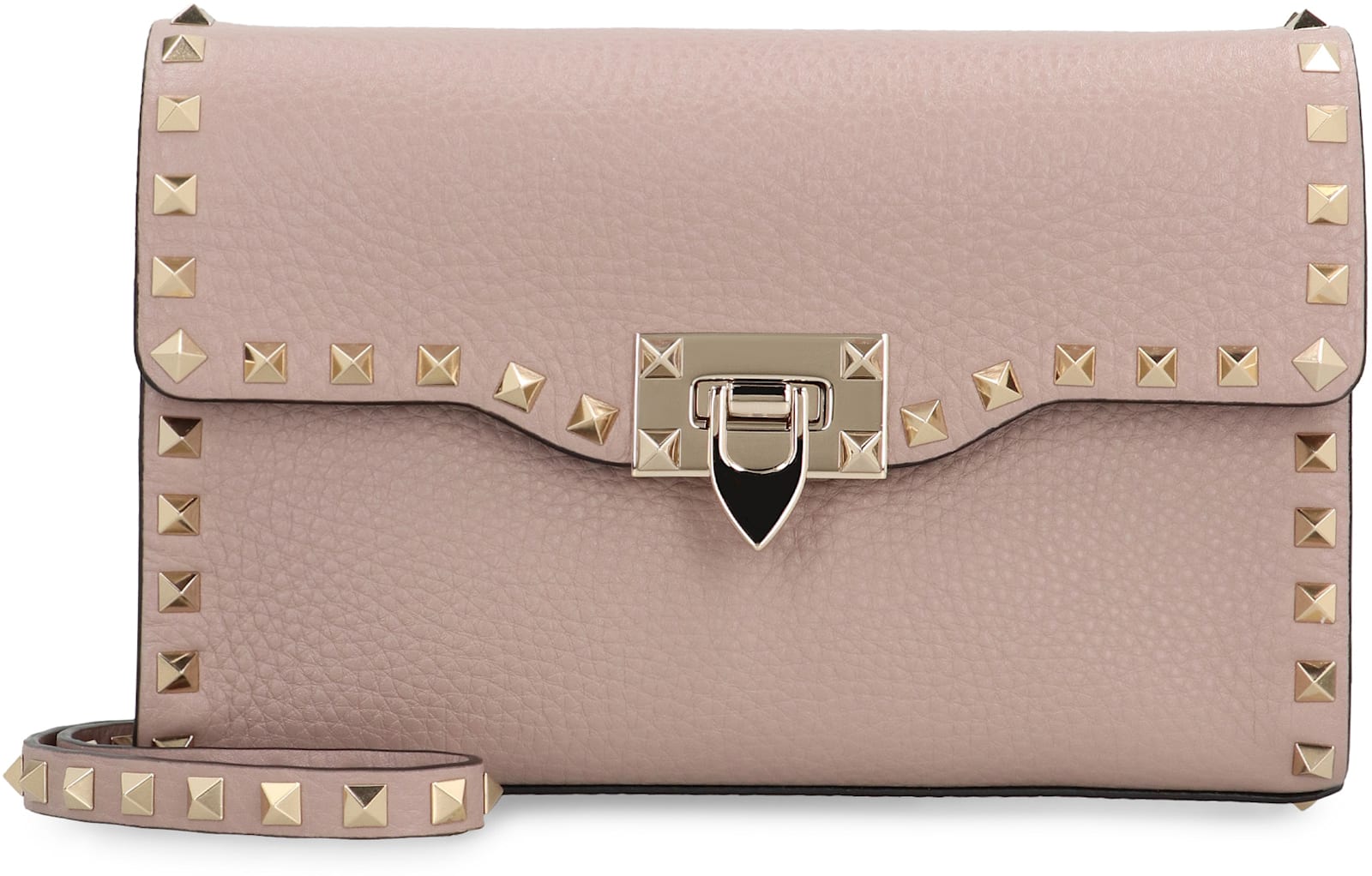 Valentino Rockstud Piccola Leather Crossbody Bag In Pink