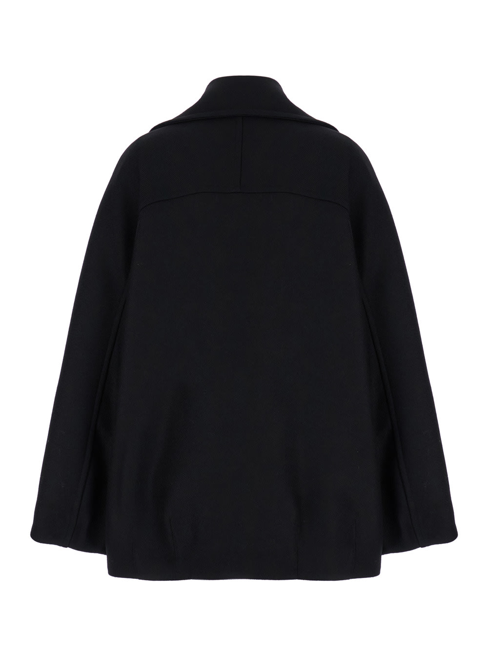 Shop Mauro Grifoni Black Oversize Double-breasted Jacket In Wool Woman