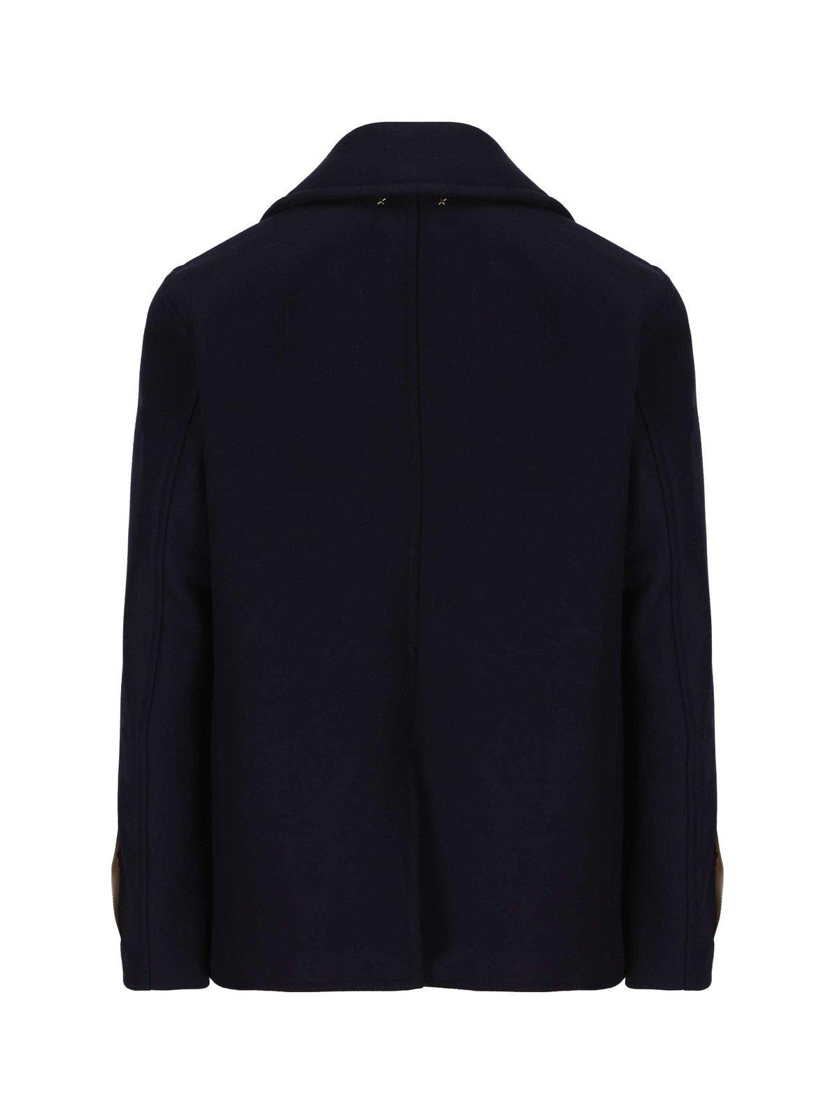 Shop Golden Goose Star Detailed Double-breasted Jacket In Blu