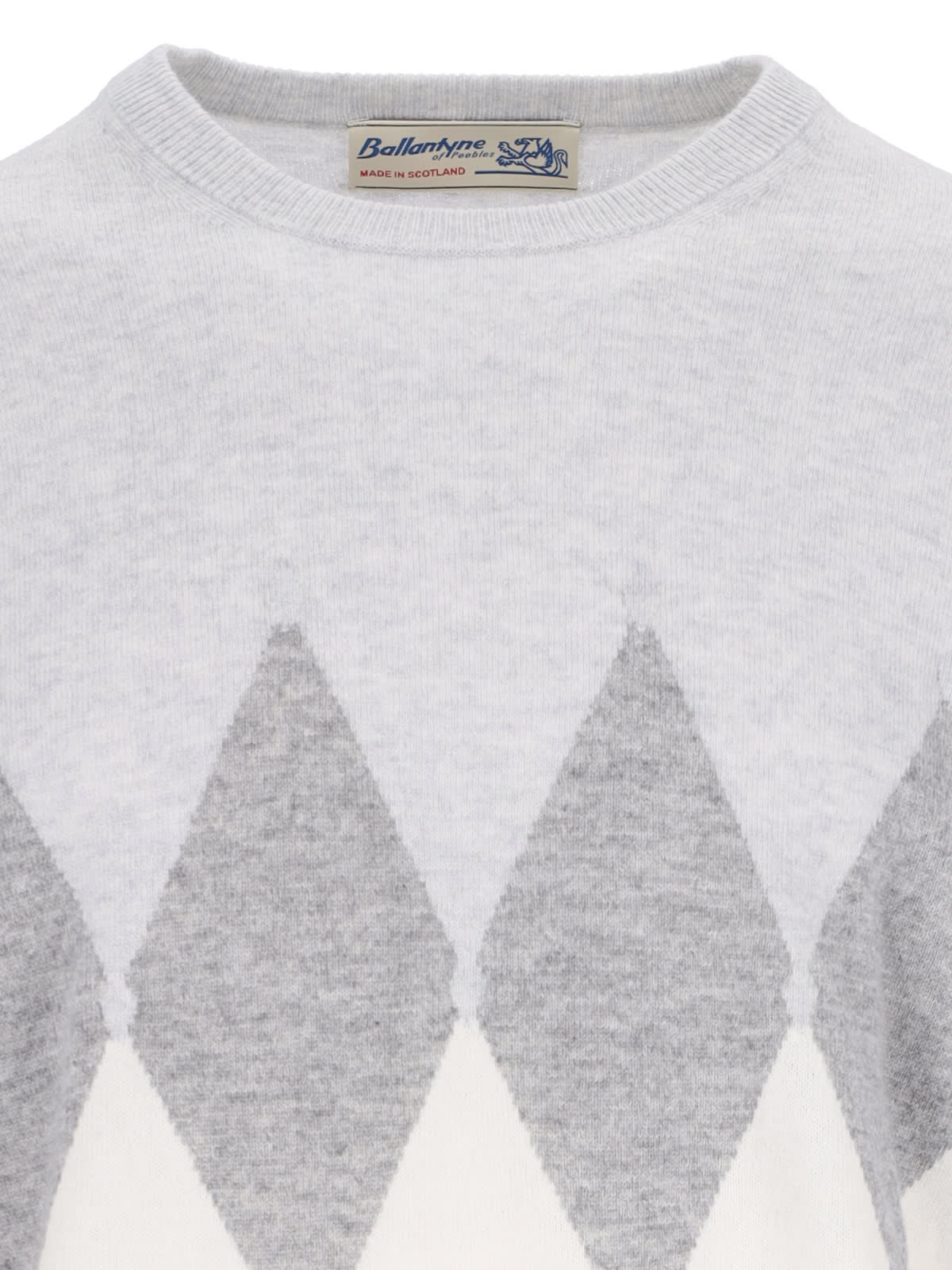 Shop Ballantyne Diamond-pattern Sweater In Gray