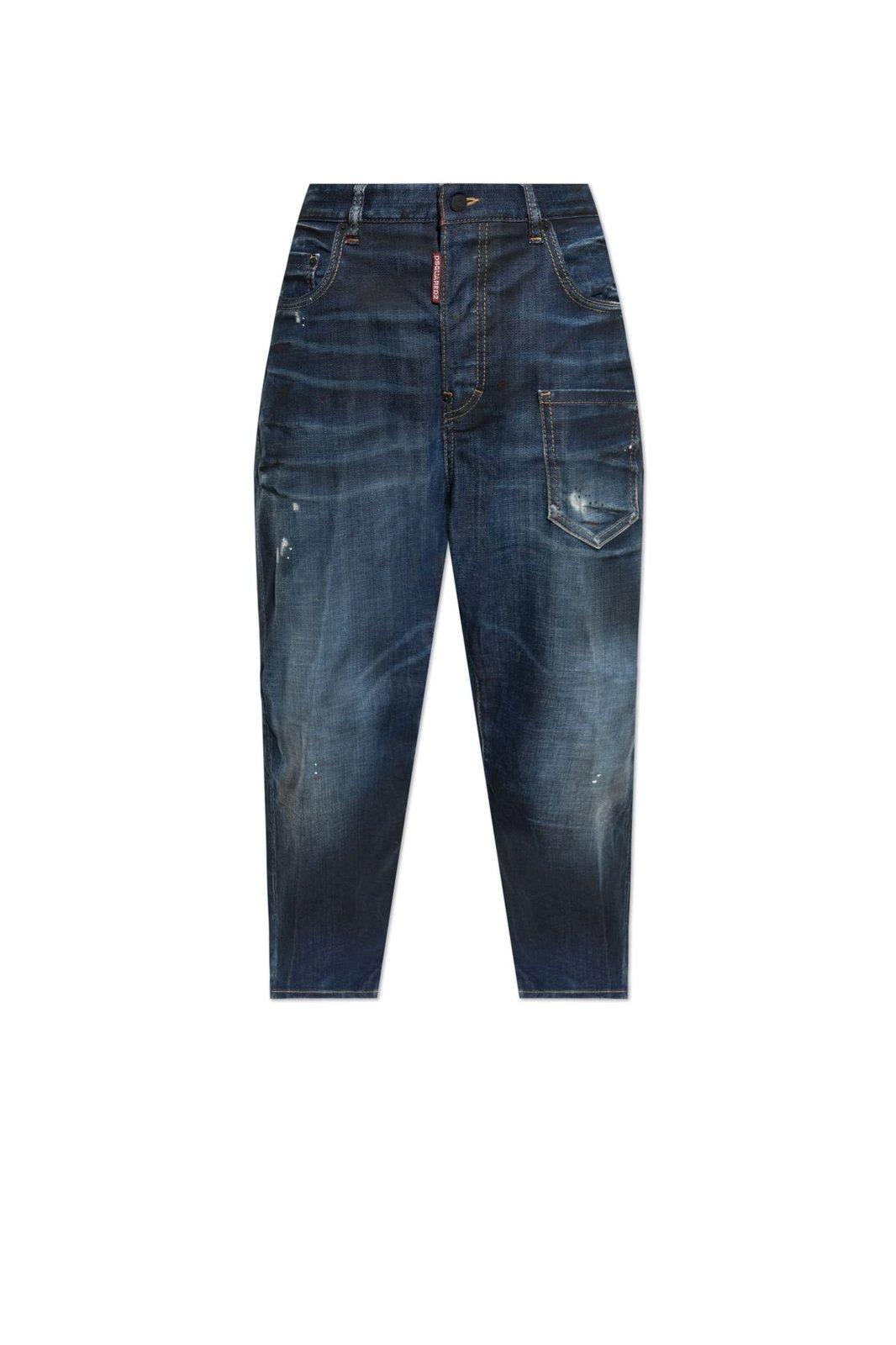 Shop Dsquared2 Shadow Dark Wash Cool Girl Jeans In Navy Blue