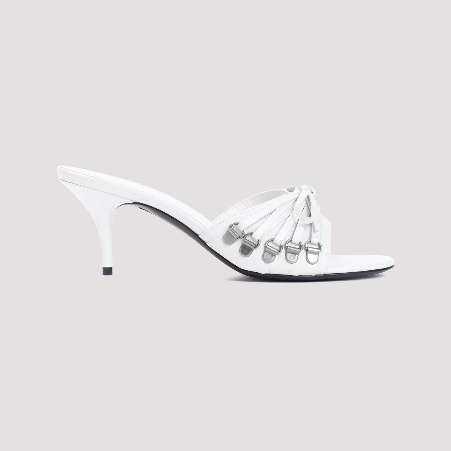 Shop Balenciaga Cagole Sandals In Optic White Silver