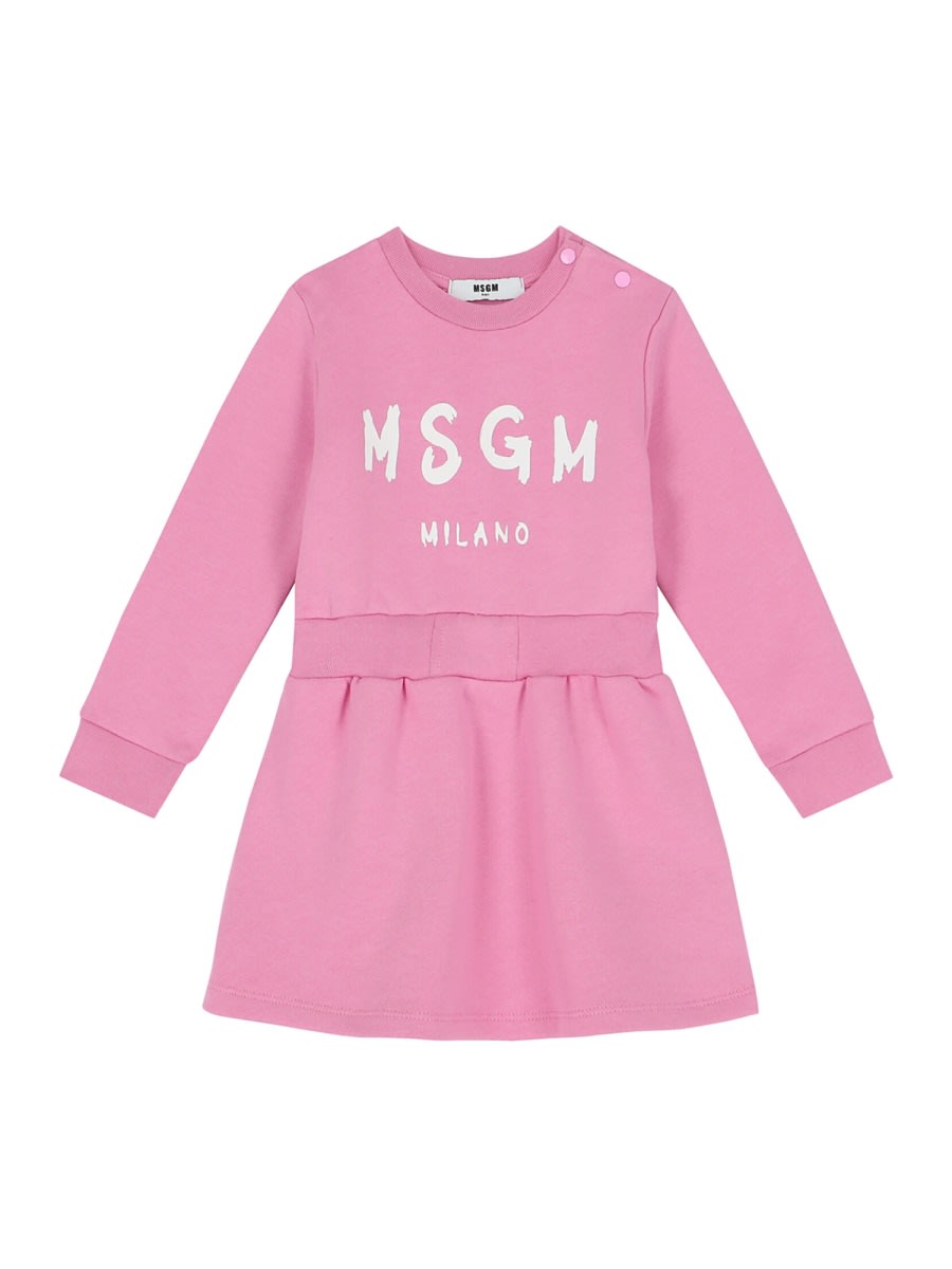 Msgm Sweatshirt Dress In Pink