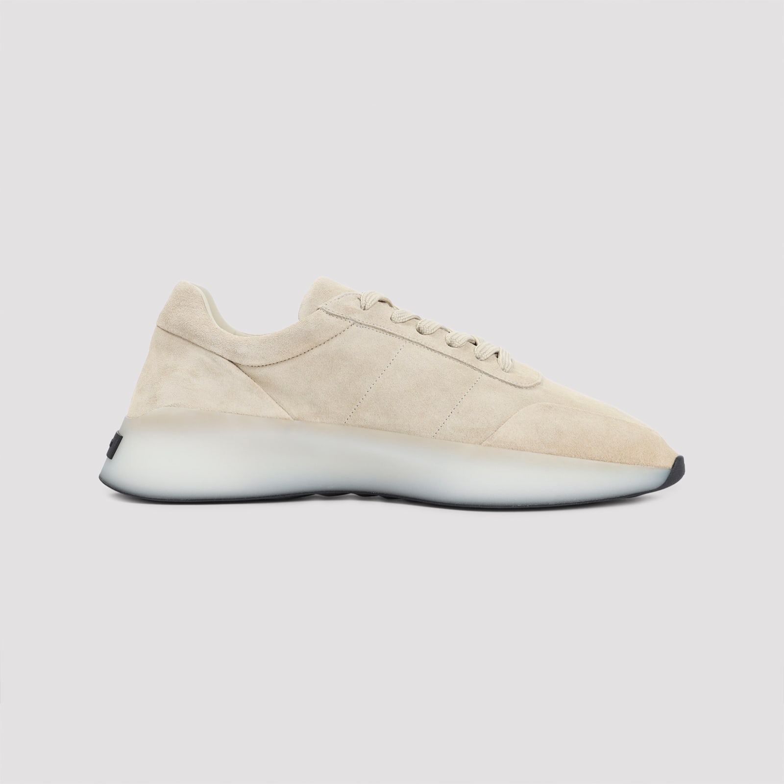 Fear Of God Round Toe Suede Runner With Rubber Sole In Neutral