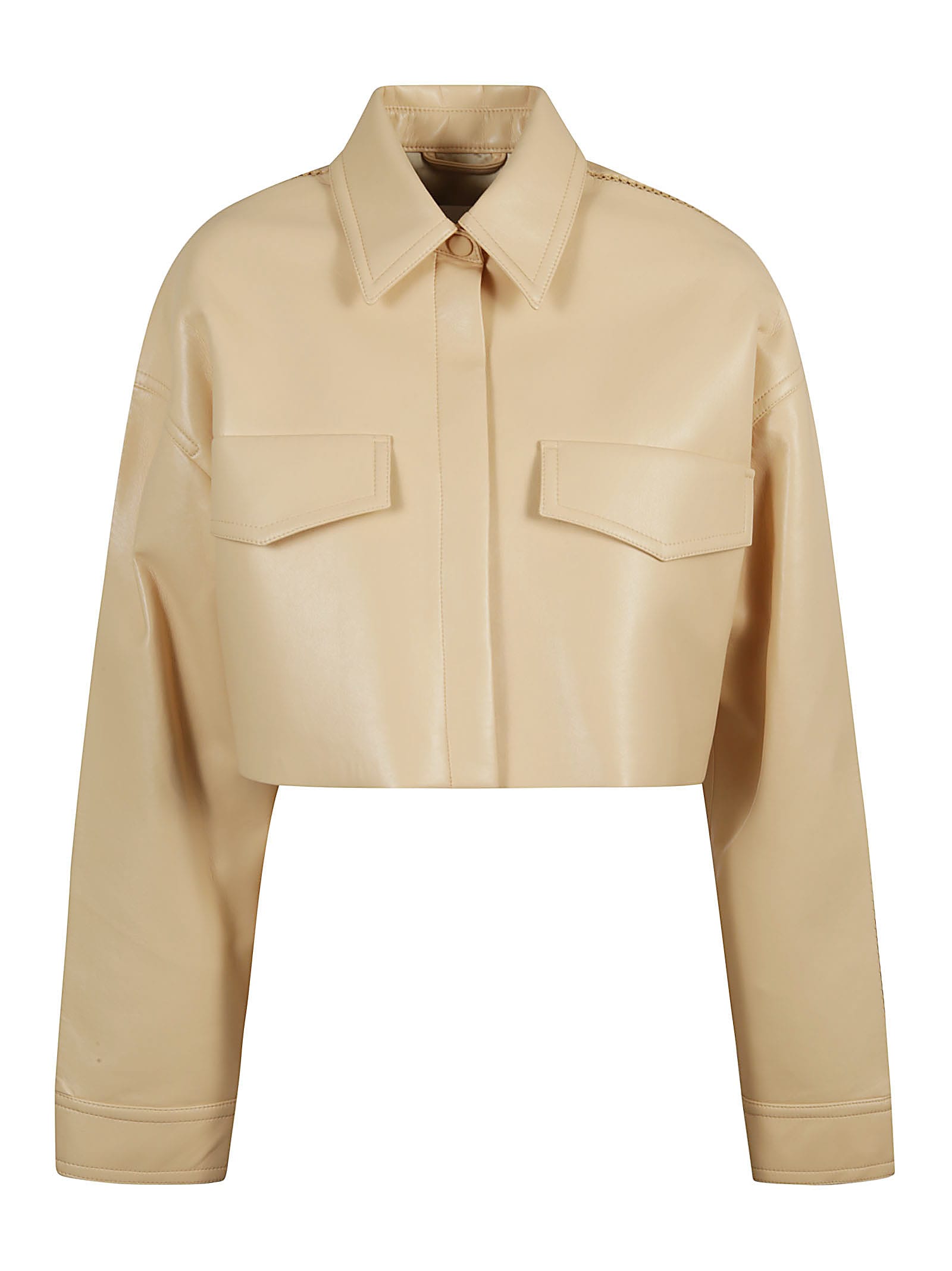 Nanushka Oversized Cropped Shirt Jacket