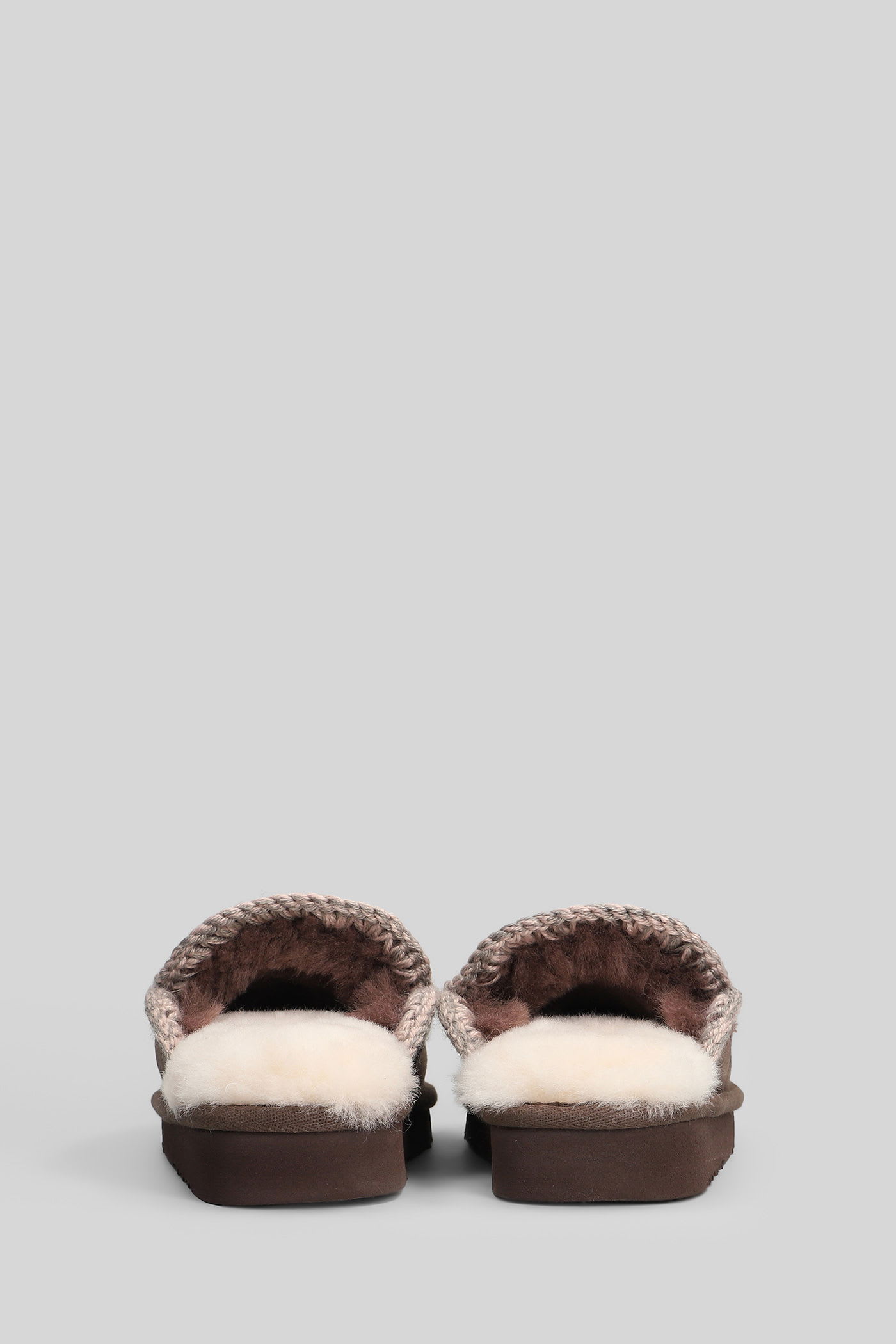 Mou Eskimo Slipper Slipper-mule In Brown Suede In Neutral