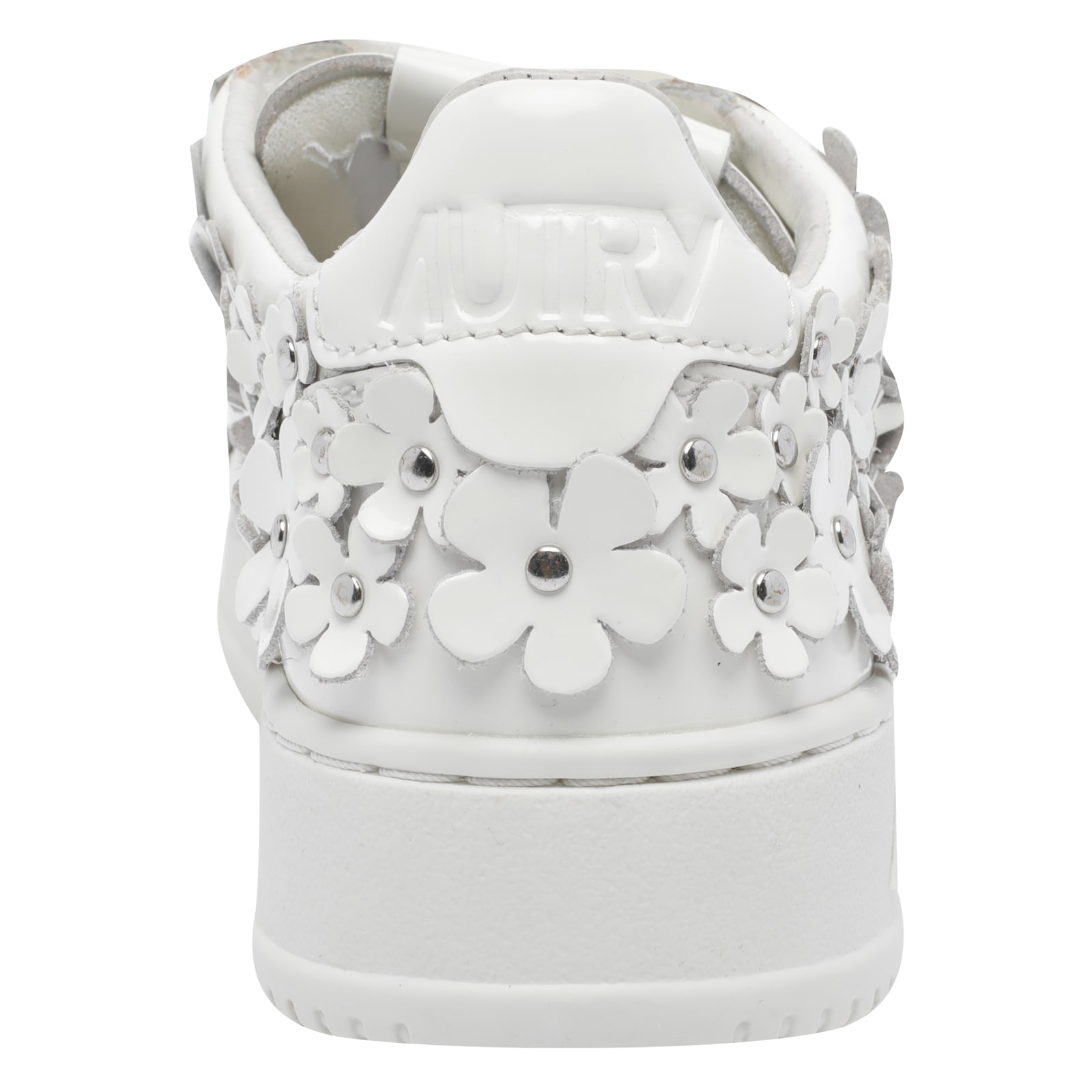 Autry Medalist Floral-embellished Sneakers In White