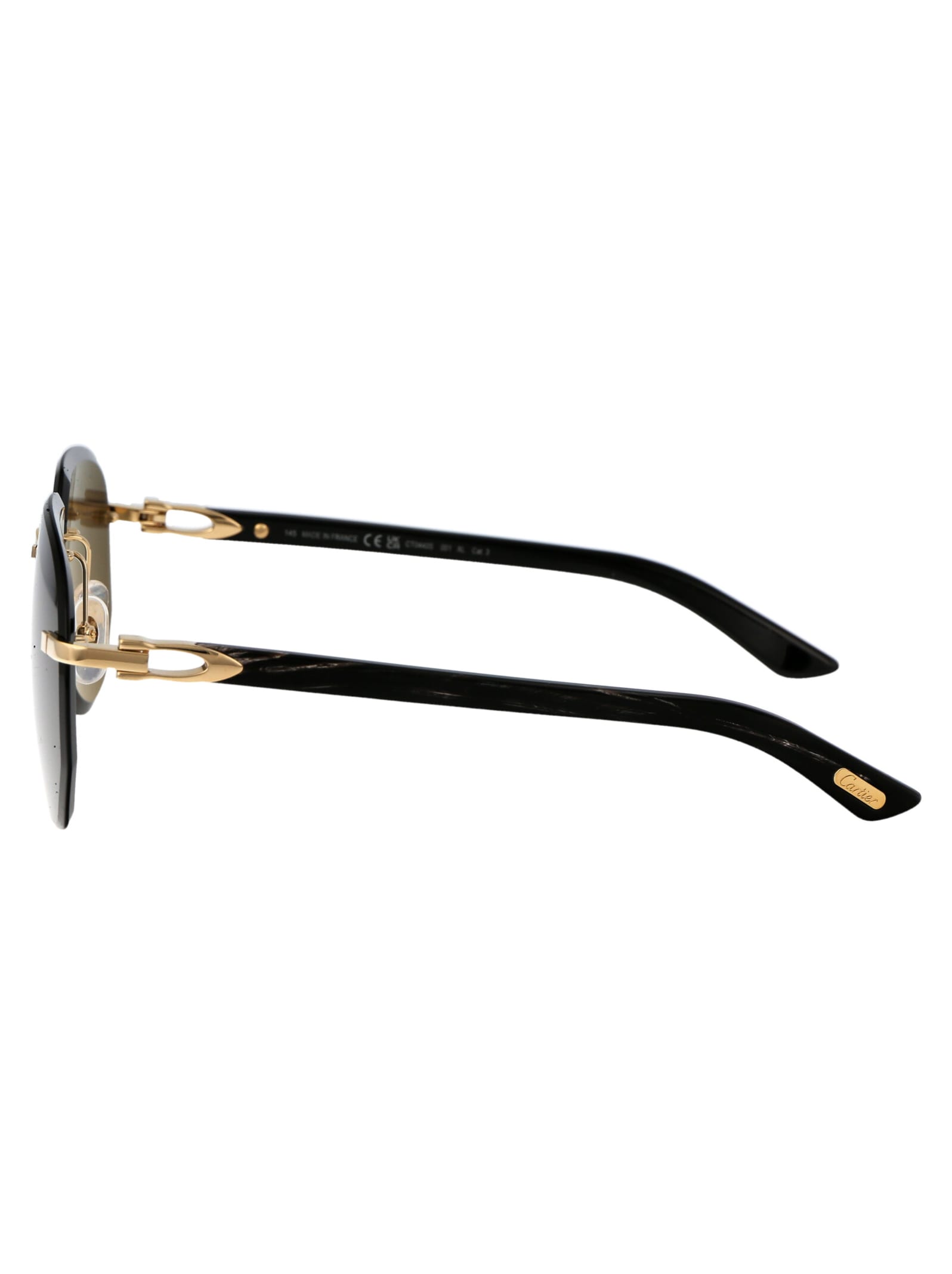 Shop Cartier Ct0440s Sunglasses In 001 Gold Black Grey