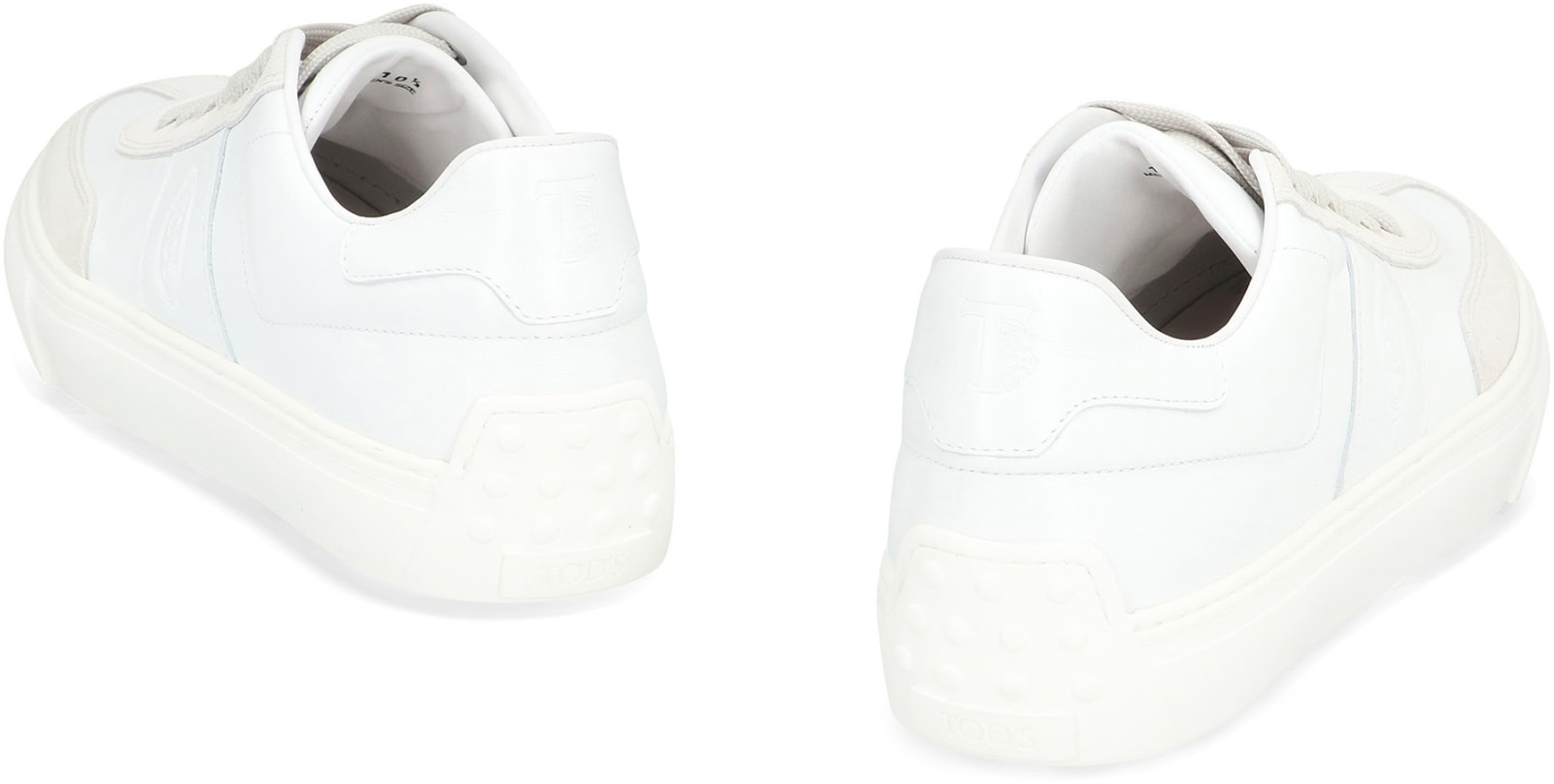 Shop Tod's Leather Lowtop Sneakers In White