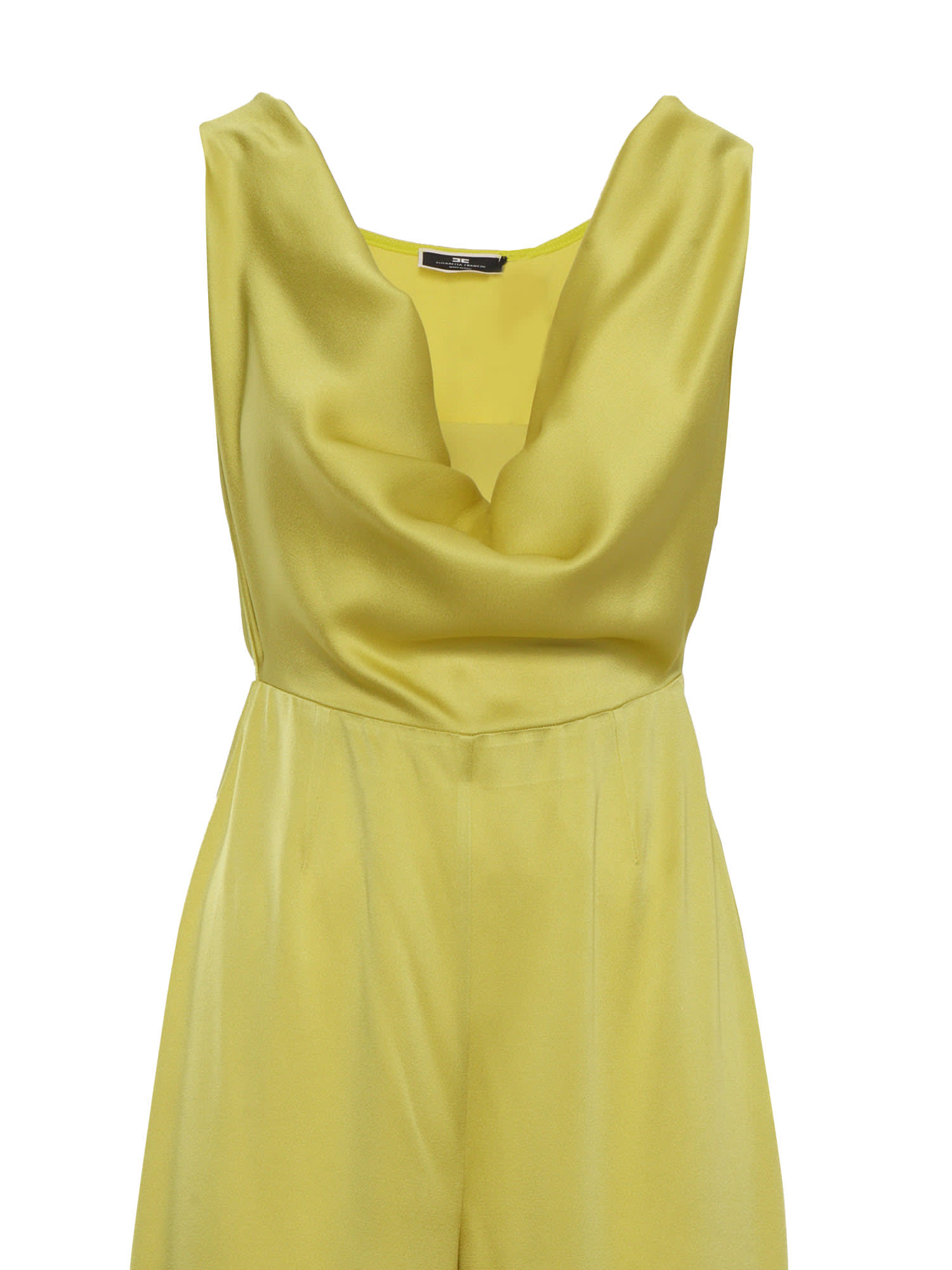 Elisabetta Franchi body-chain crepe jumpsuit - Yellow