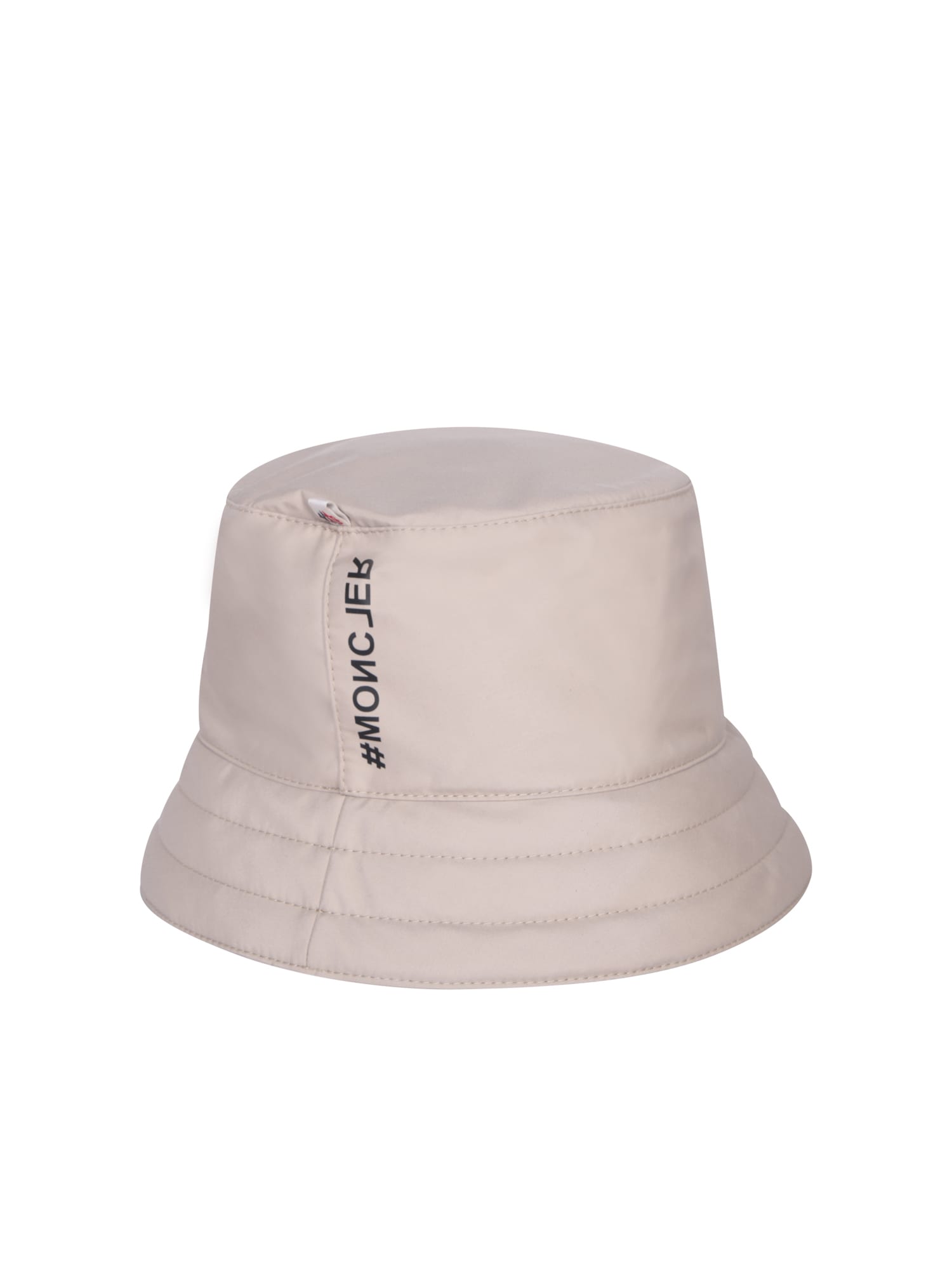 Shop Moncler Ivory Logo Bucket Hat  Grenoble In White