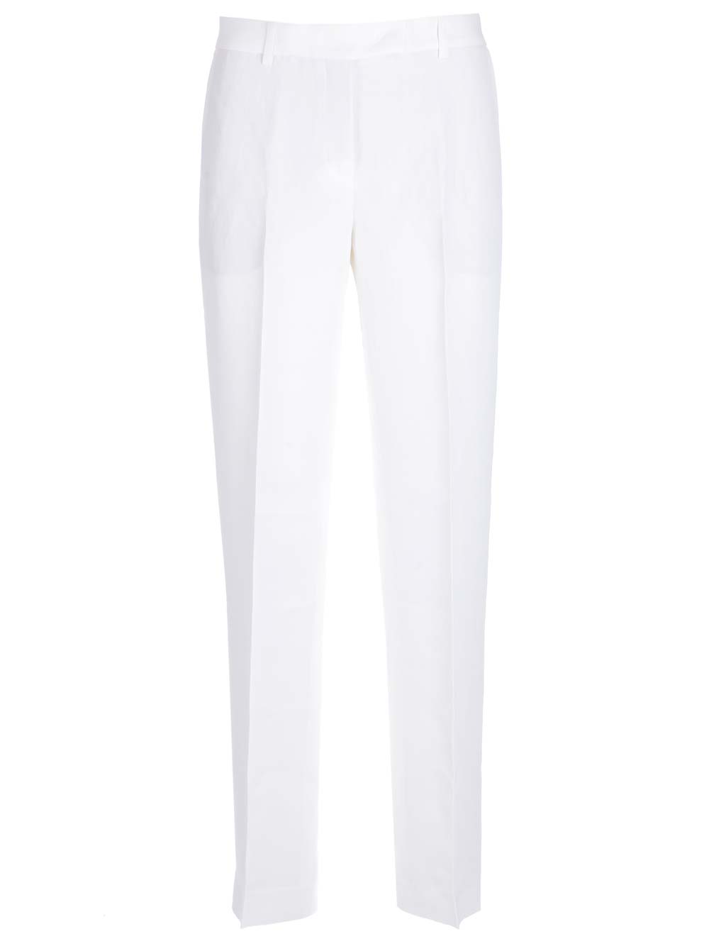 Shop Fabiana Filippi Straight-fit Trousers In White Linen