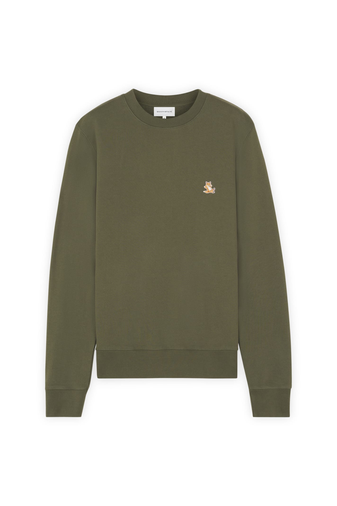 Shop Maison Kitsuné Chillax Patch Regular Sweatshirt In Military Green