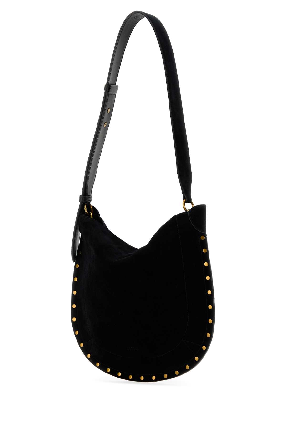 Shop Isabel Marant Black Suede Oskan Soft Shoulder Bag In Nero