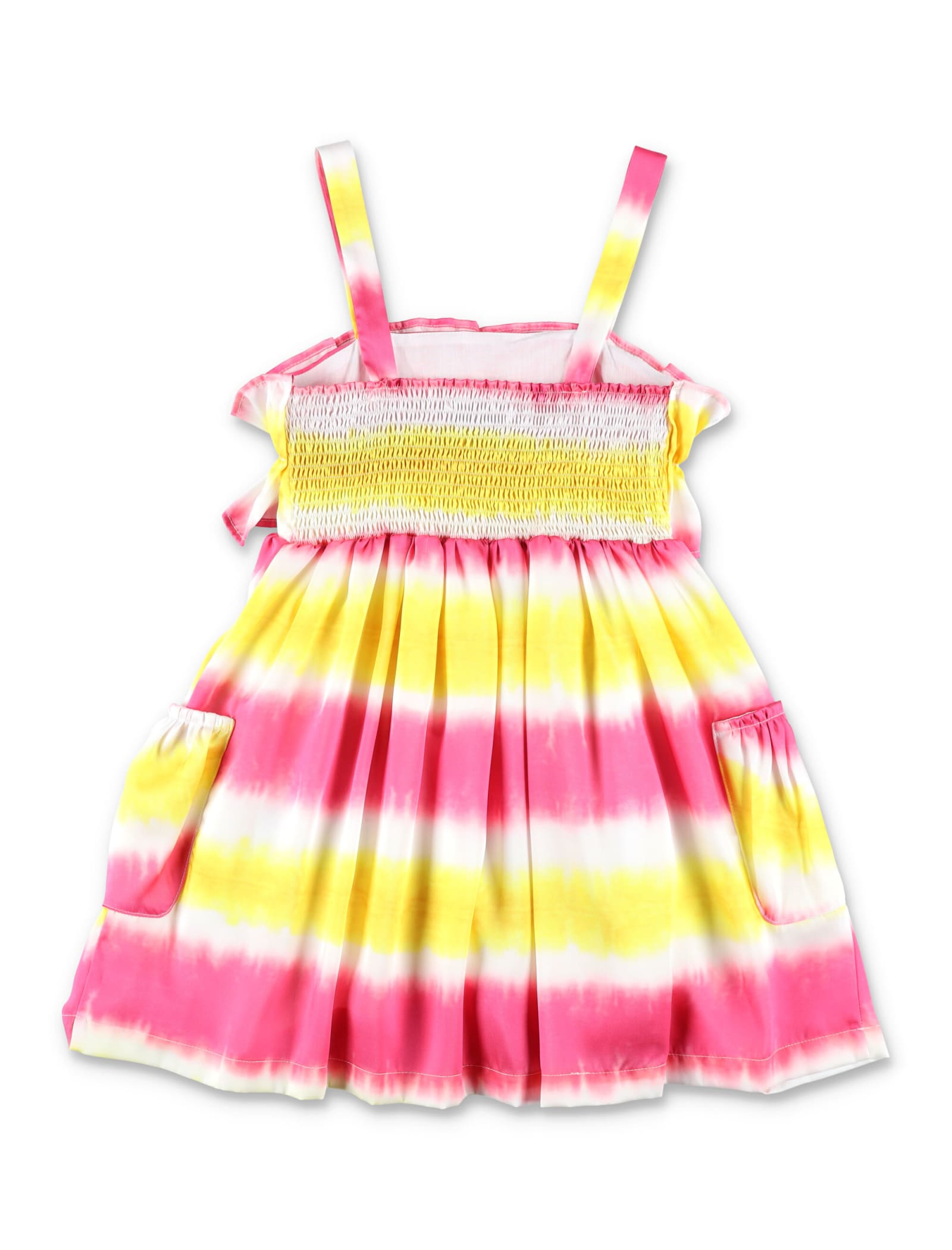 Shop Msgm Frilled Dress In Multicolor