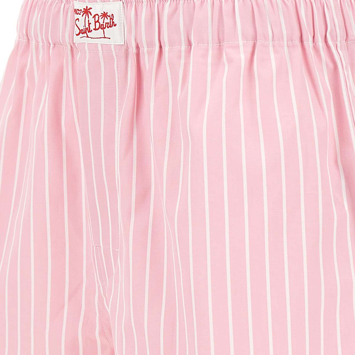 Shop Mc2 Saint Barth Boxy Cotton Shorts In Pink/white