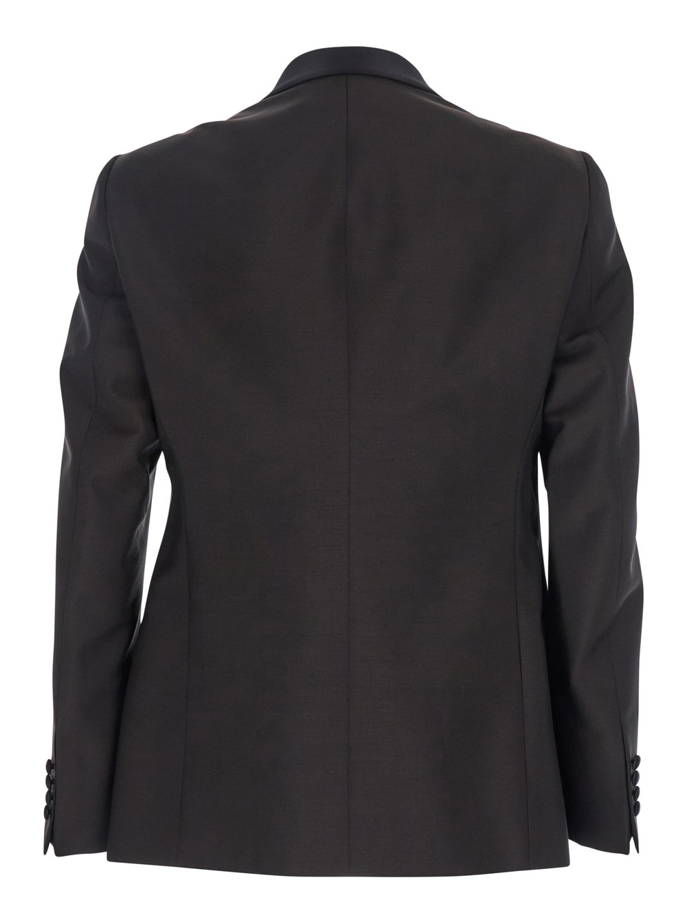 Emporio Armani Brown Single-breasted Jacket With Shawl Revers In Wool Blend Man In Brown