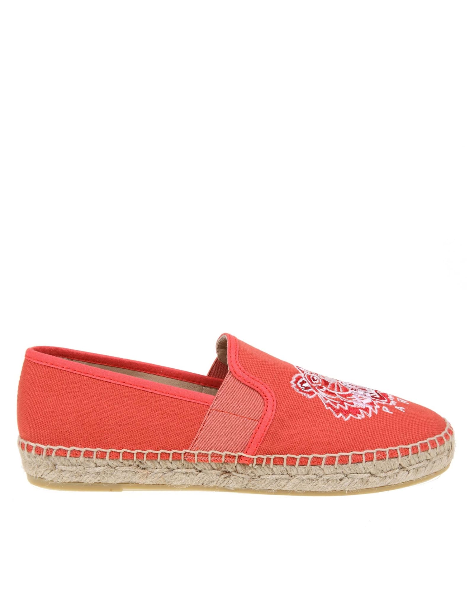 Buy Kenzo Espadrille Tiger In Red Fabric online, shop Kenzo shoes with free shipping