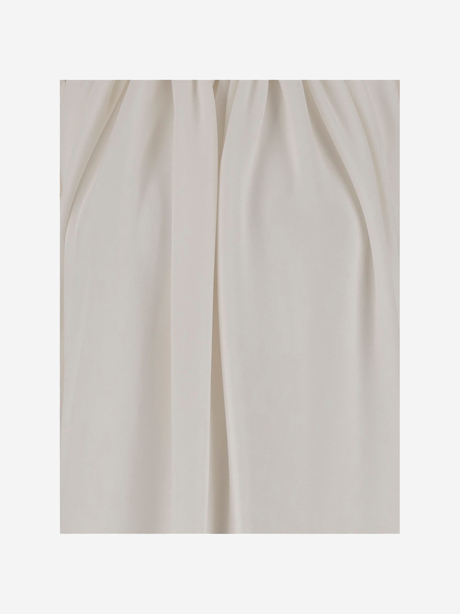 Sportmax Sleeveless Long Viscose Dress With Gathered Neckline And Open Back In White