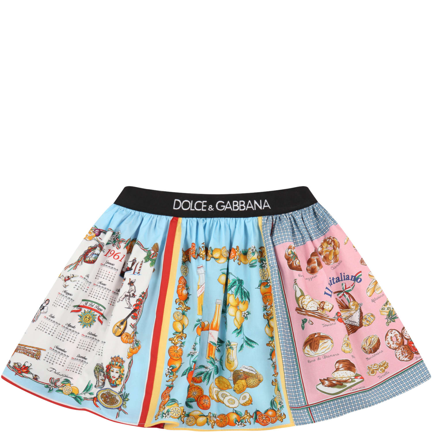 Dolce & Gabbana Multicolor Skirt For Baby Girl With Prints