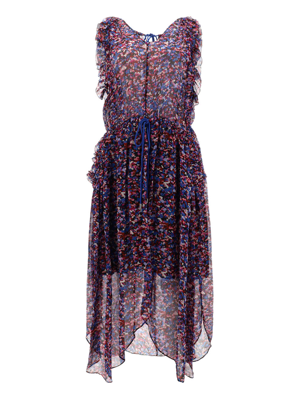 Isabel Marant Floral-print Sleeveless Dress In Pink/blue |