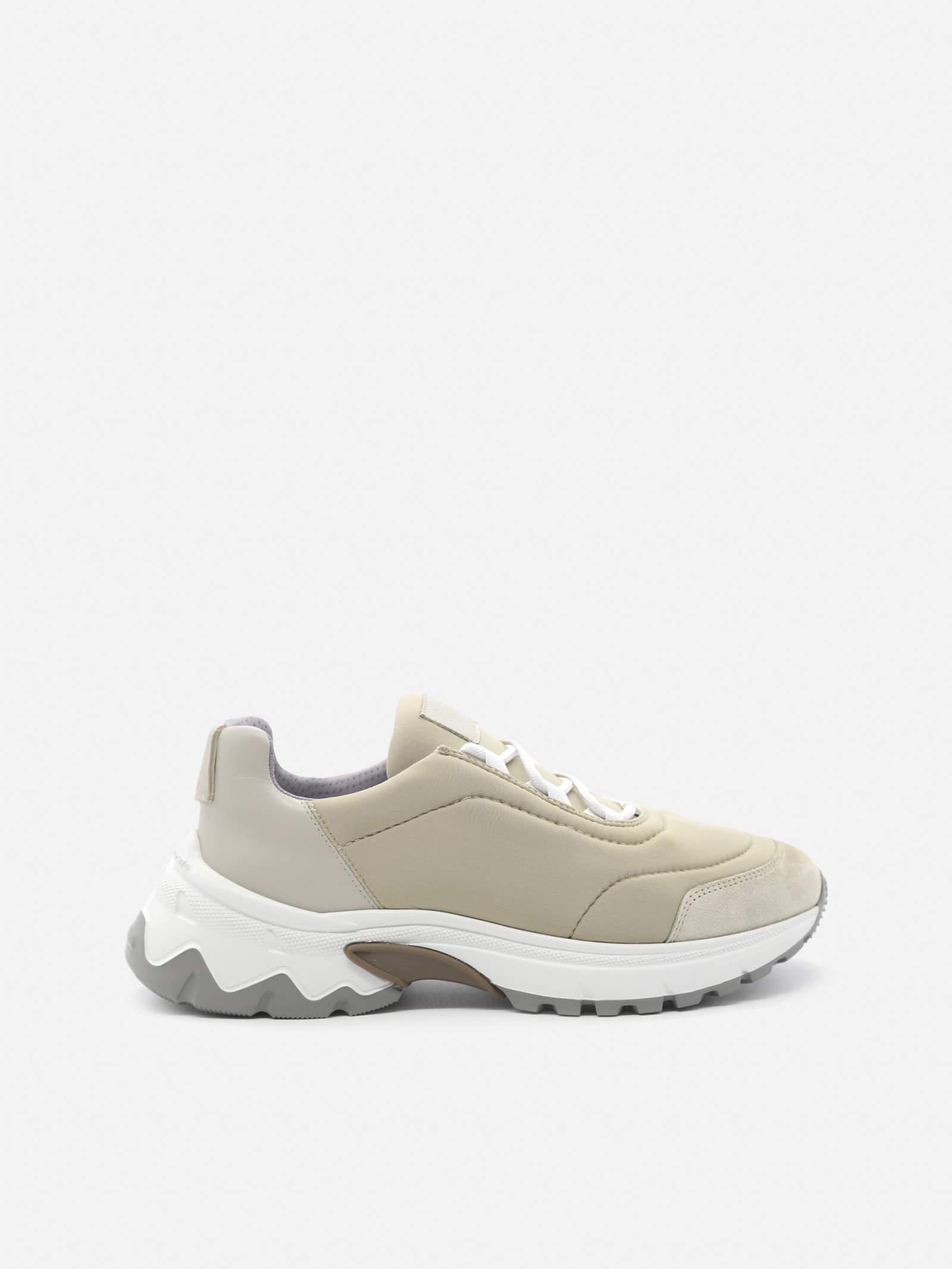 Eleventy Leather Sneakers With Contrasting Inserts