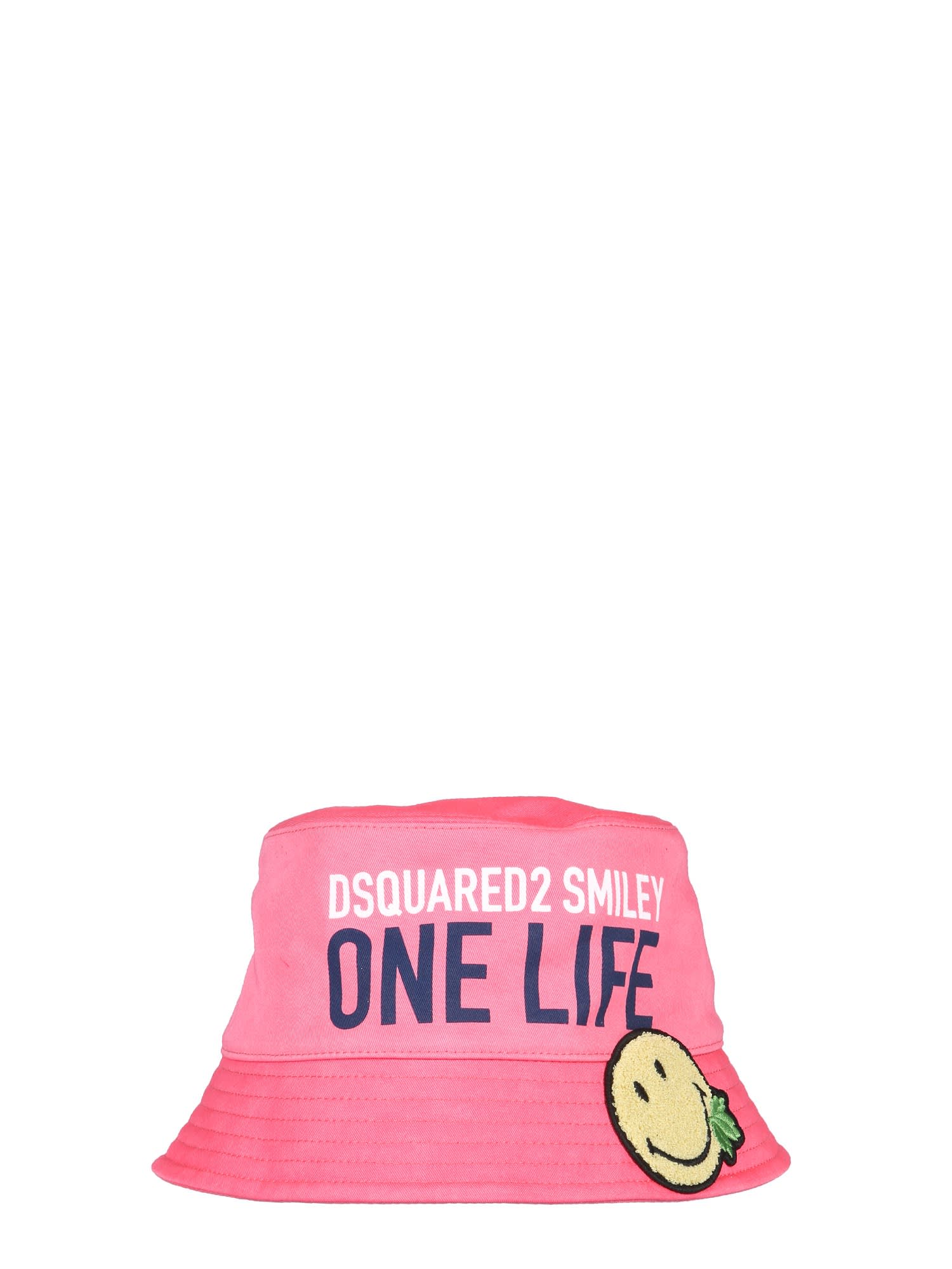 DSQUARED2 ONE LIFE ONE PLANET SMILEY BUCKET HAT