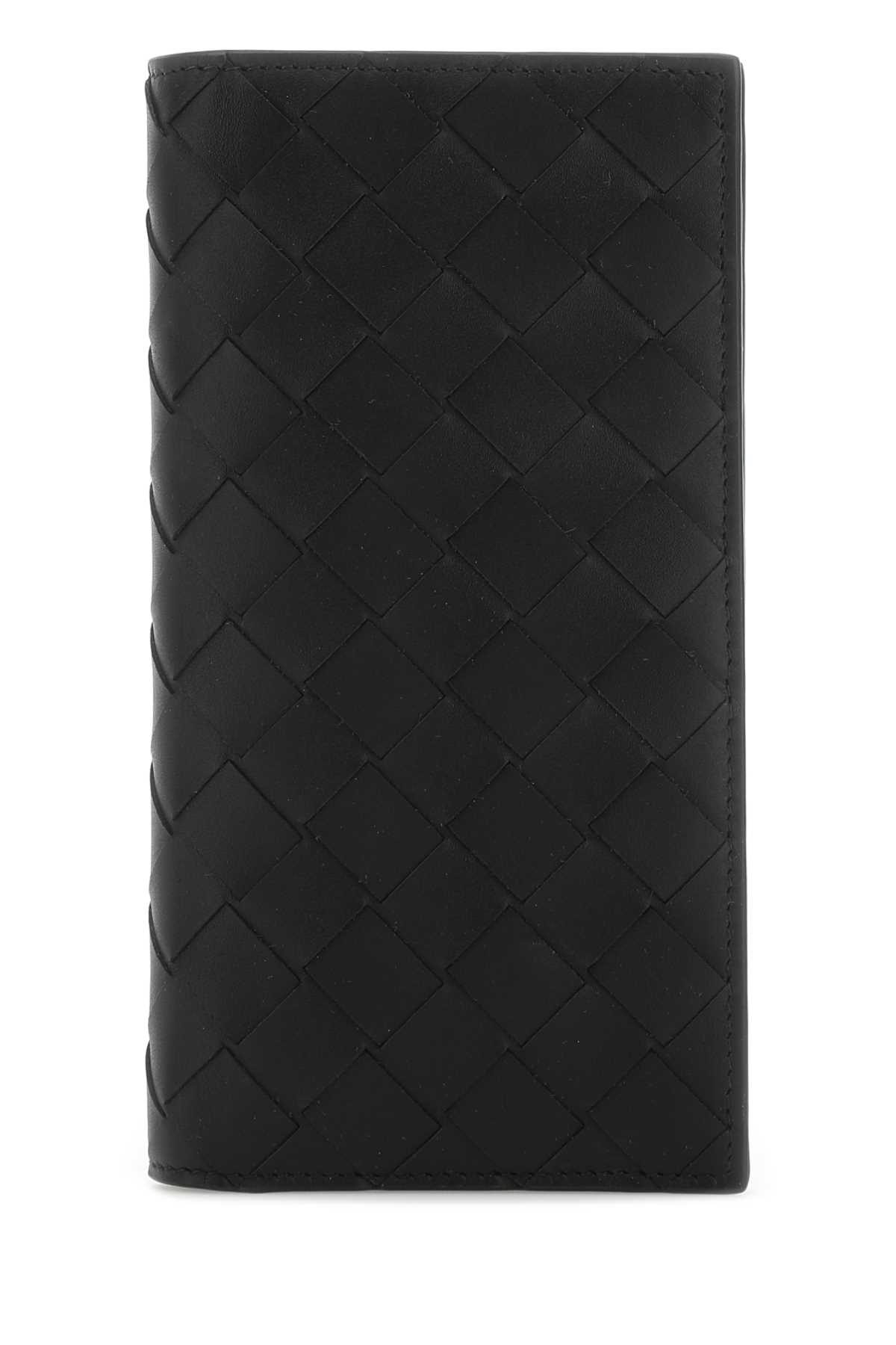 Shop Bottega Veneta Black Leather Wallet In Blacksilver