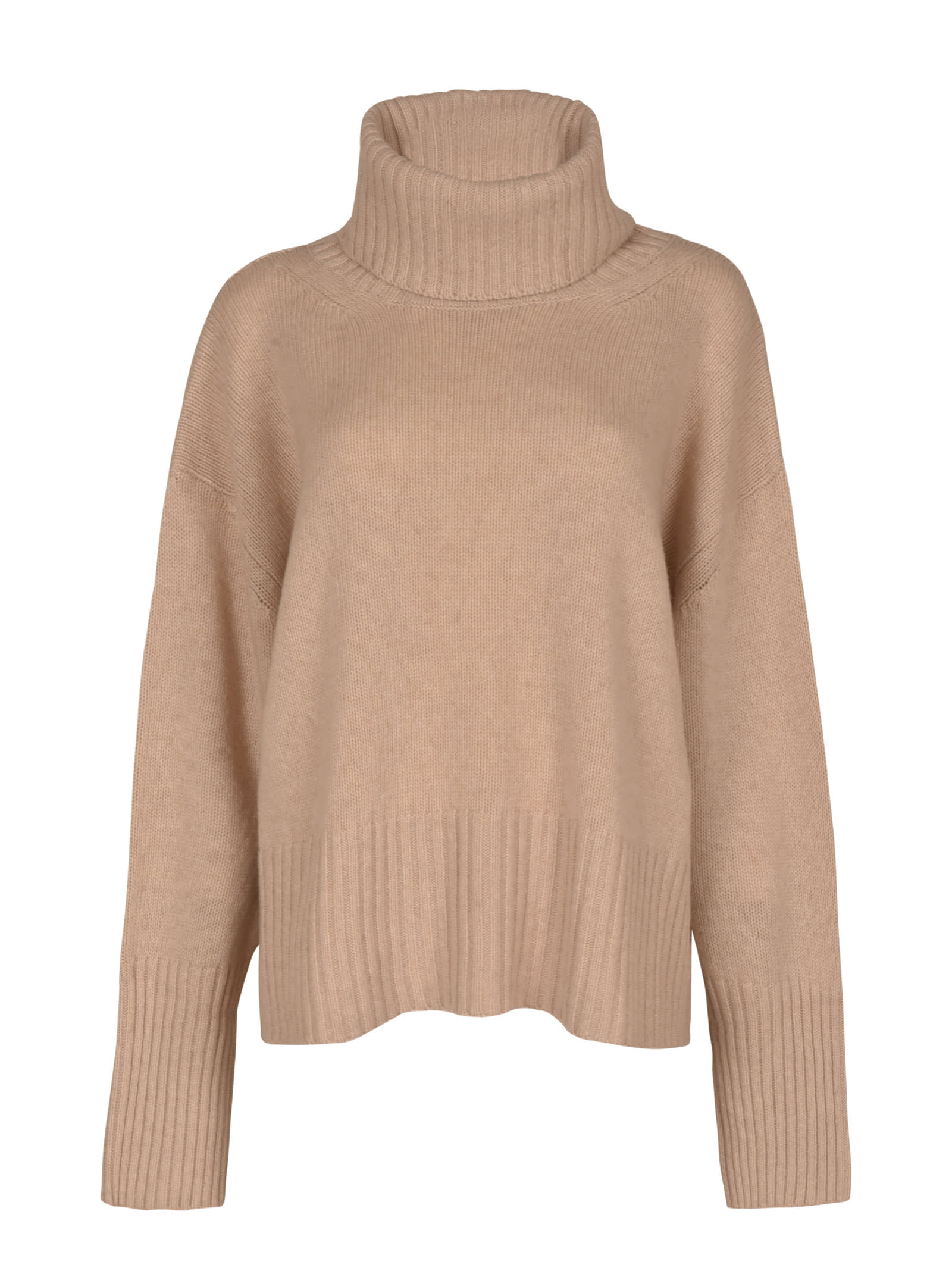 Turtleneck Ribbed Plain Sweater