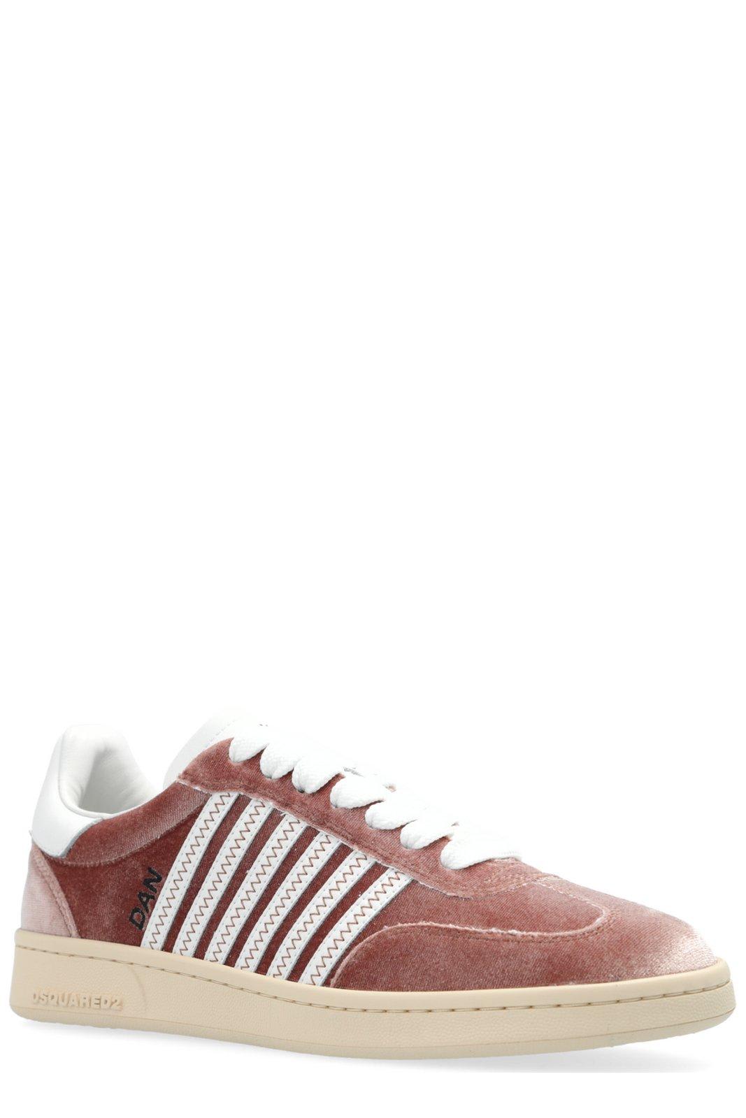 Shop Dsquared2 Side Stripe Detailed Sneakers In Rosa Chiaro