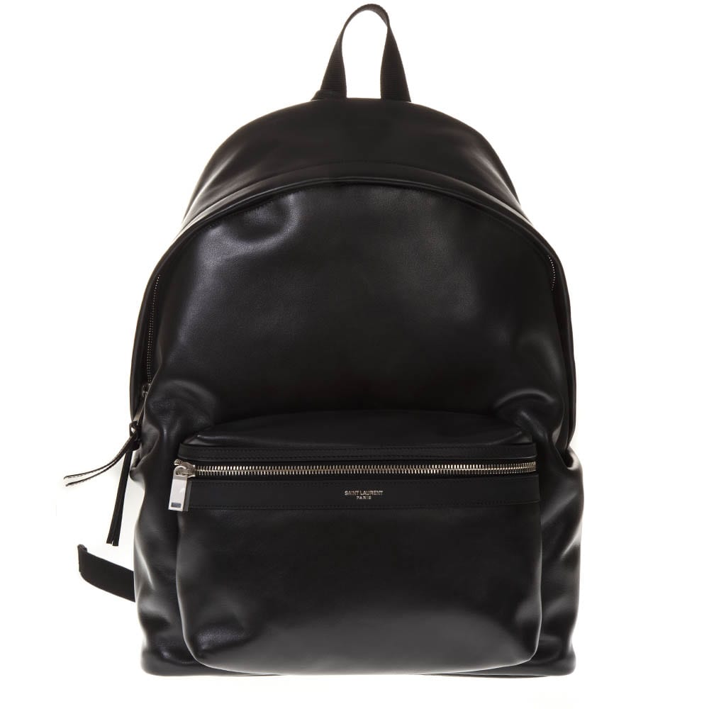 Shop Saint Laurent City Backpack In Matt Black Leather