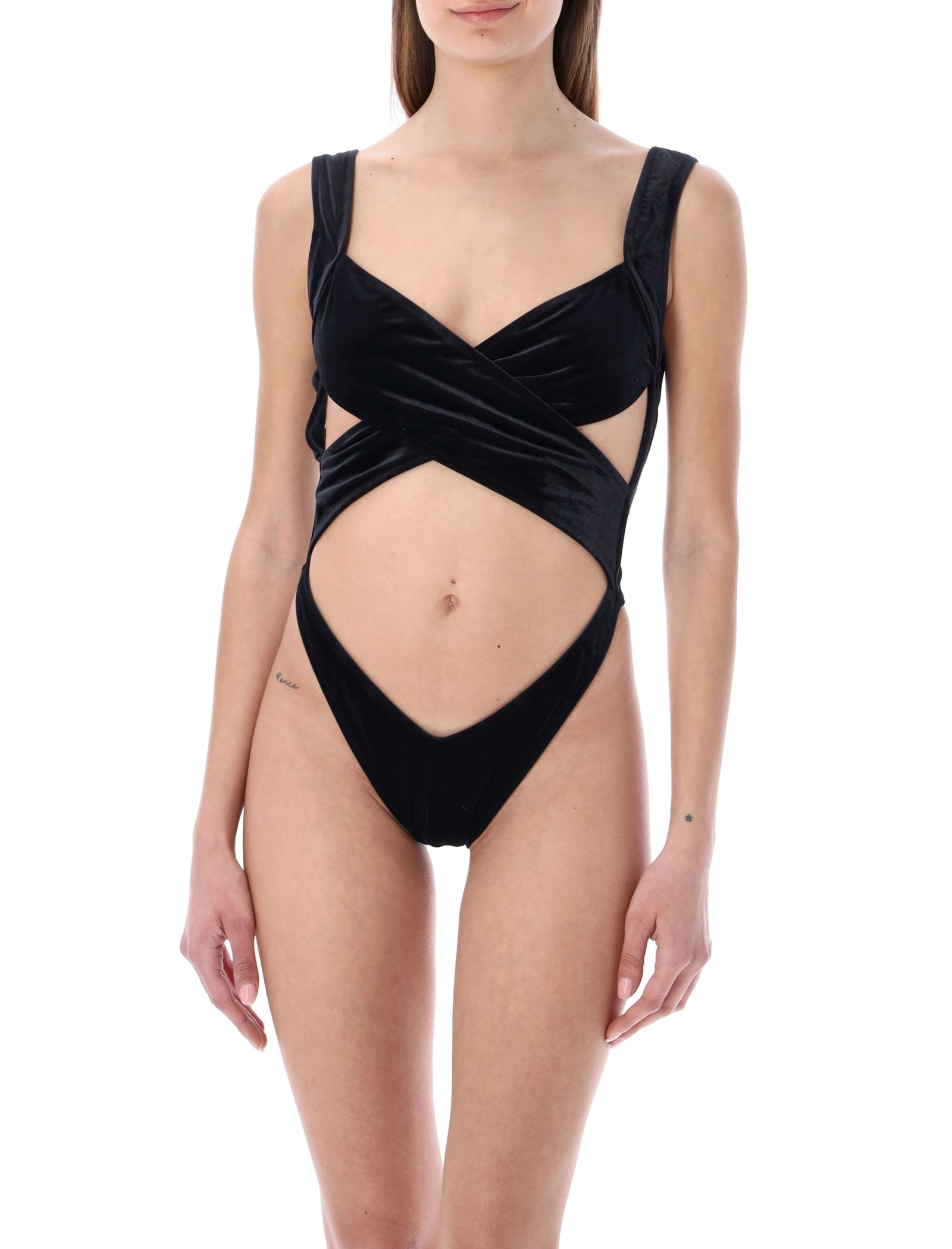 Shop Reina Olga Exotica Swimsuit In Black
