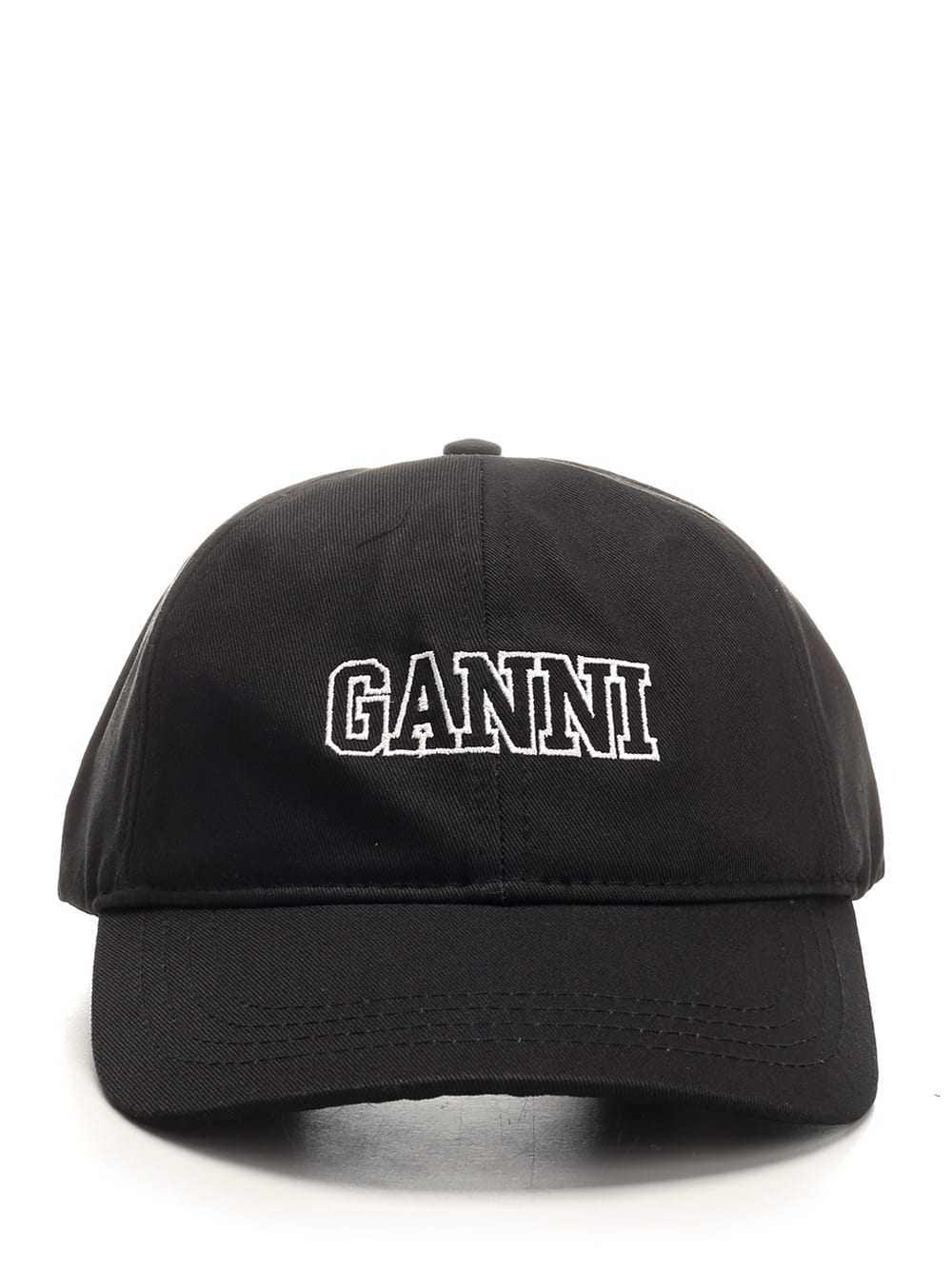 Ganni Signature Baseball Cap In Black