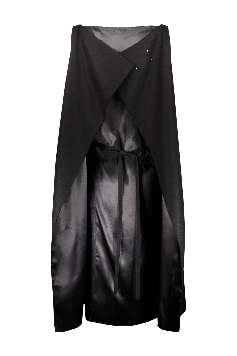 Shop Maison Margiela Icon Felt Cape Dress In Black