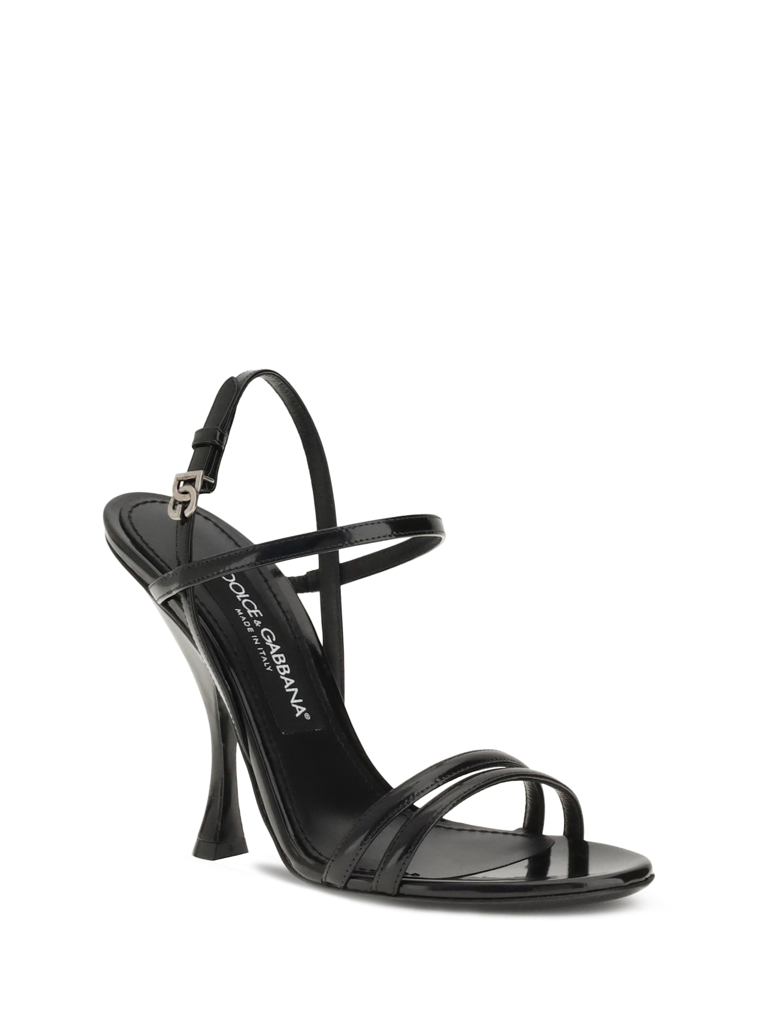 Dolce & Gabbana 105mm Ankle-strap Leather Sandals In Black