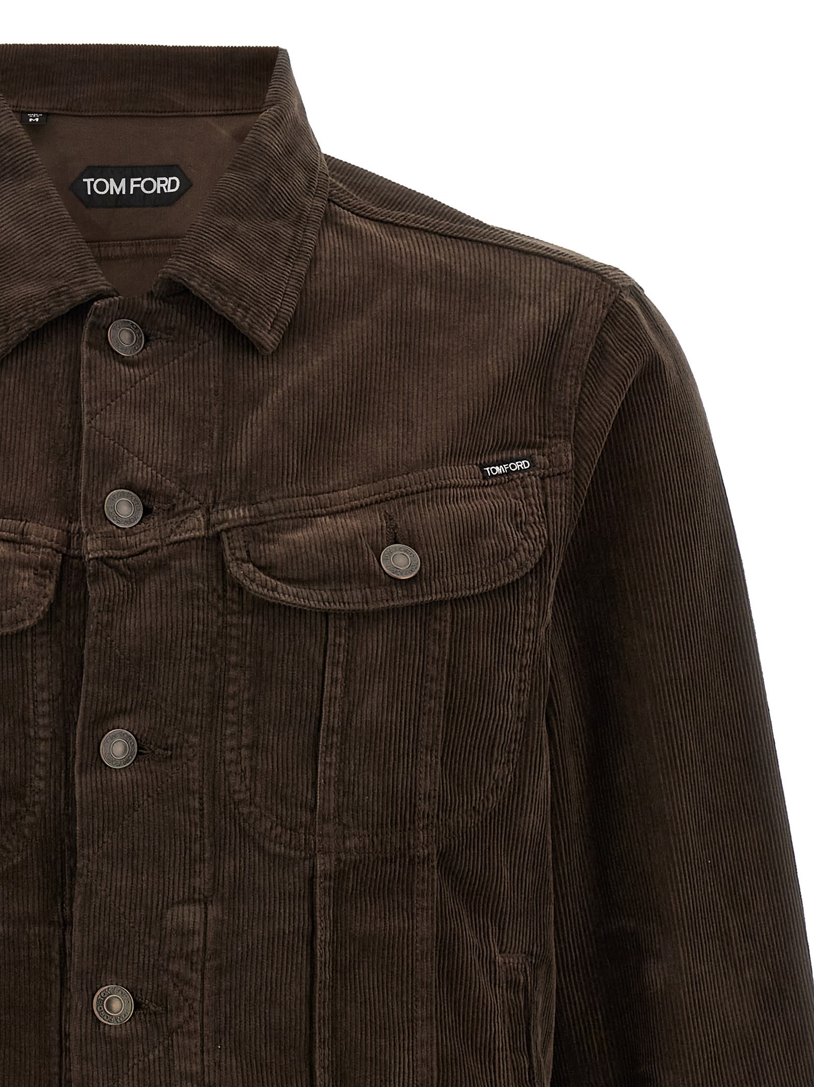 Tom Ford Slim-fit Cotton-blend Corduroy Jacket In Brown