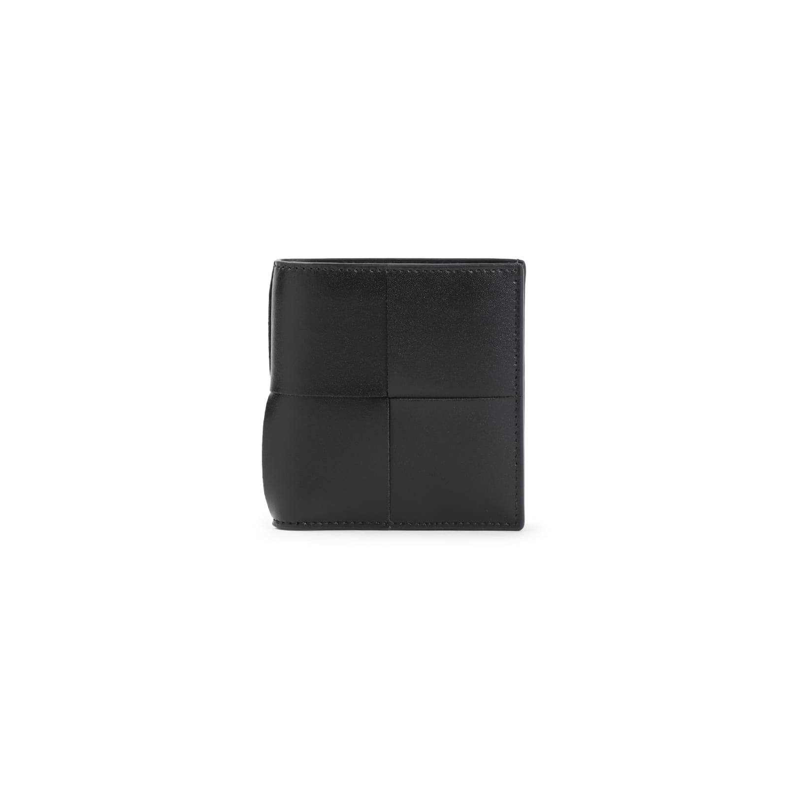 Shop Bottega Veneta Cassette Bifold Wallet In Black Silver