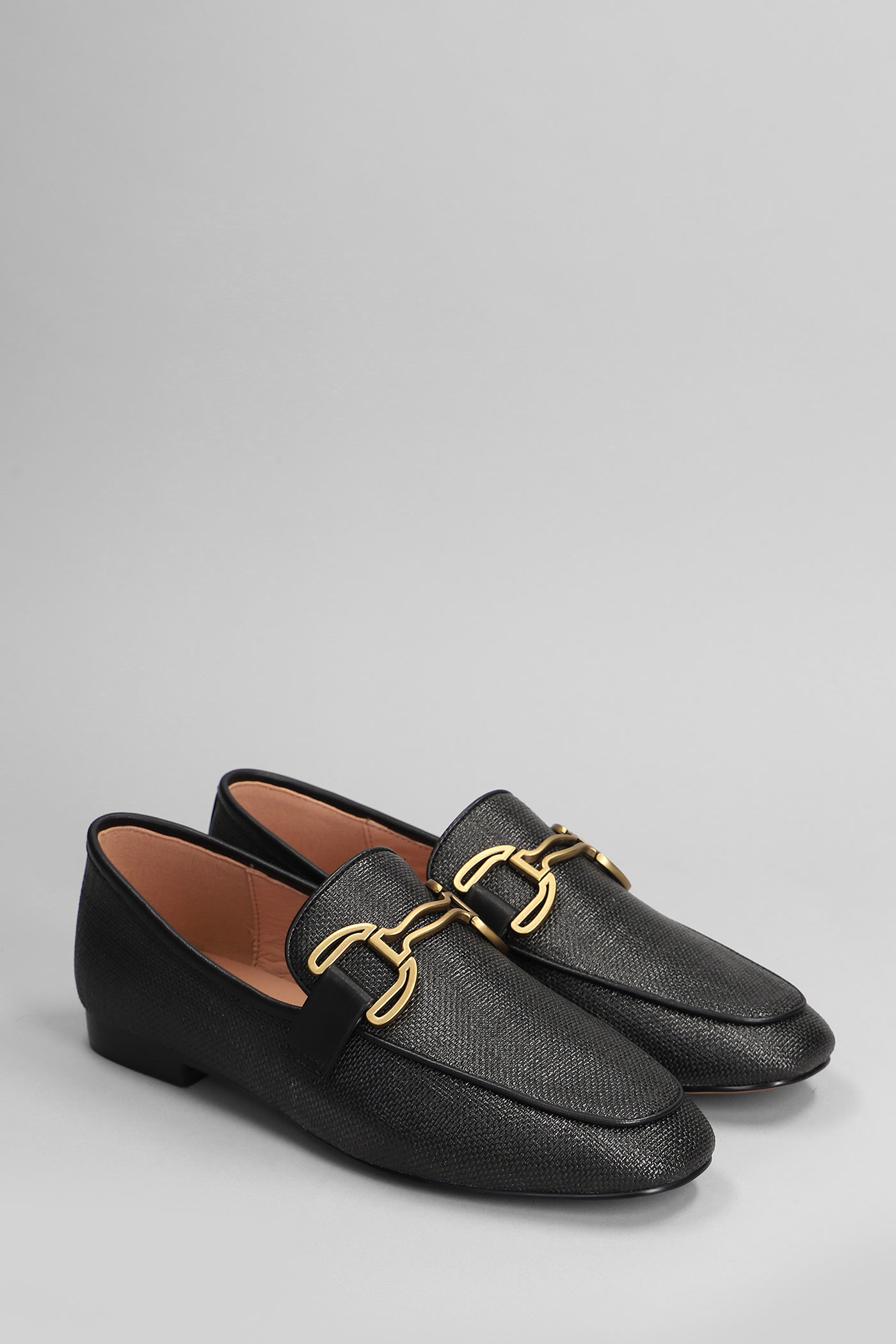 Shop Bibi Lou Vela Slipper Loafers In Black Raffia