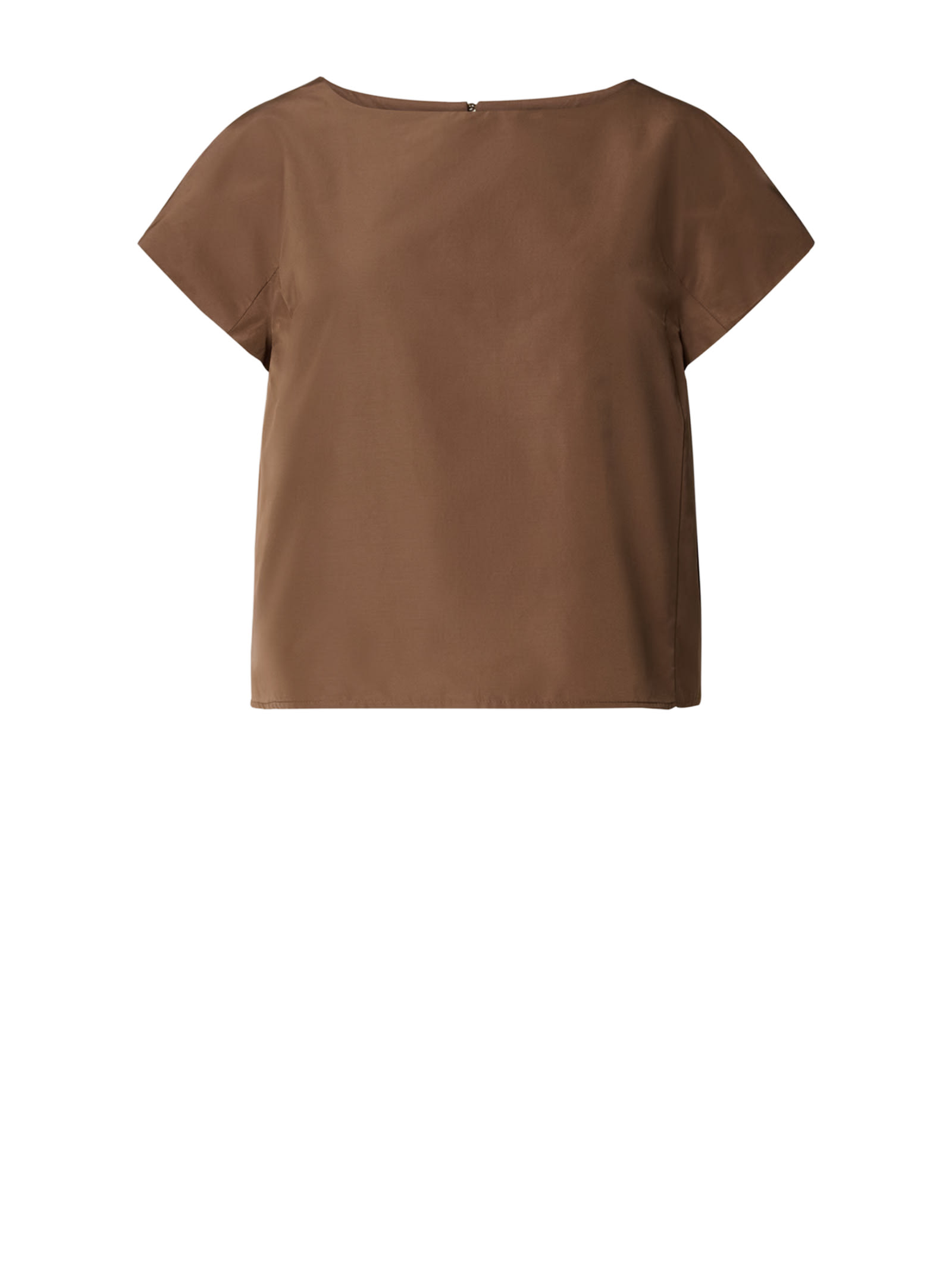 Weekend Max Mara Max Mara Weekend Boxy Taffeta Top In Brown